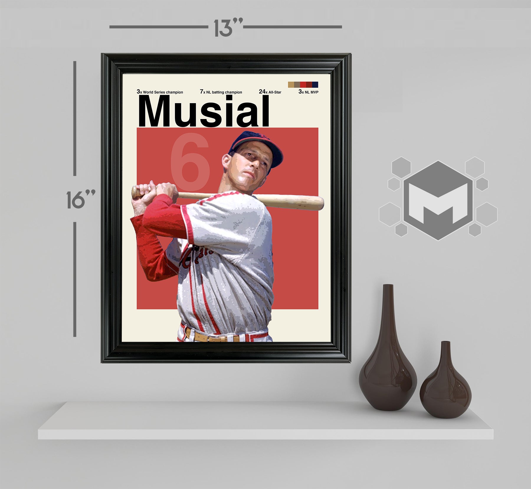 Stan Musial Framed Sports Art Photo by Thomas Maxwell