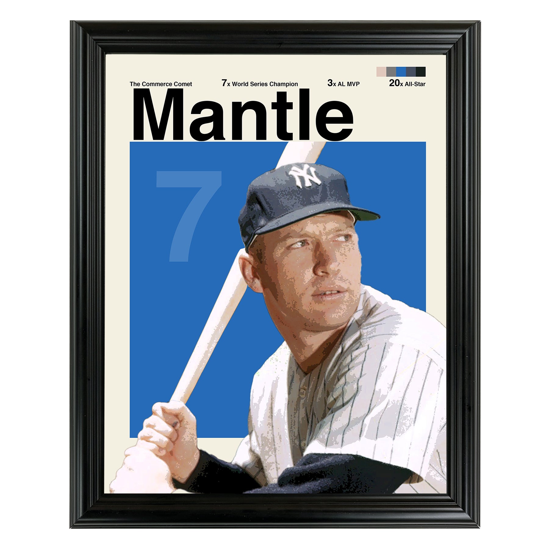 Mickey Mantle Framed Sports Art Photo by Thomas Maxwell