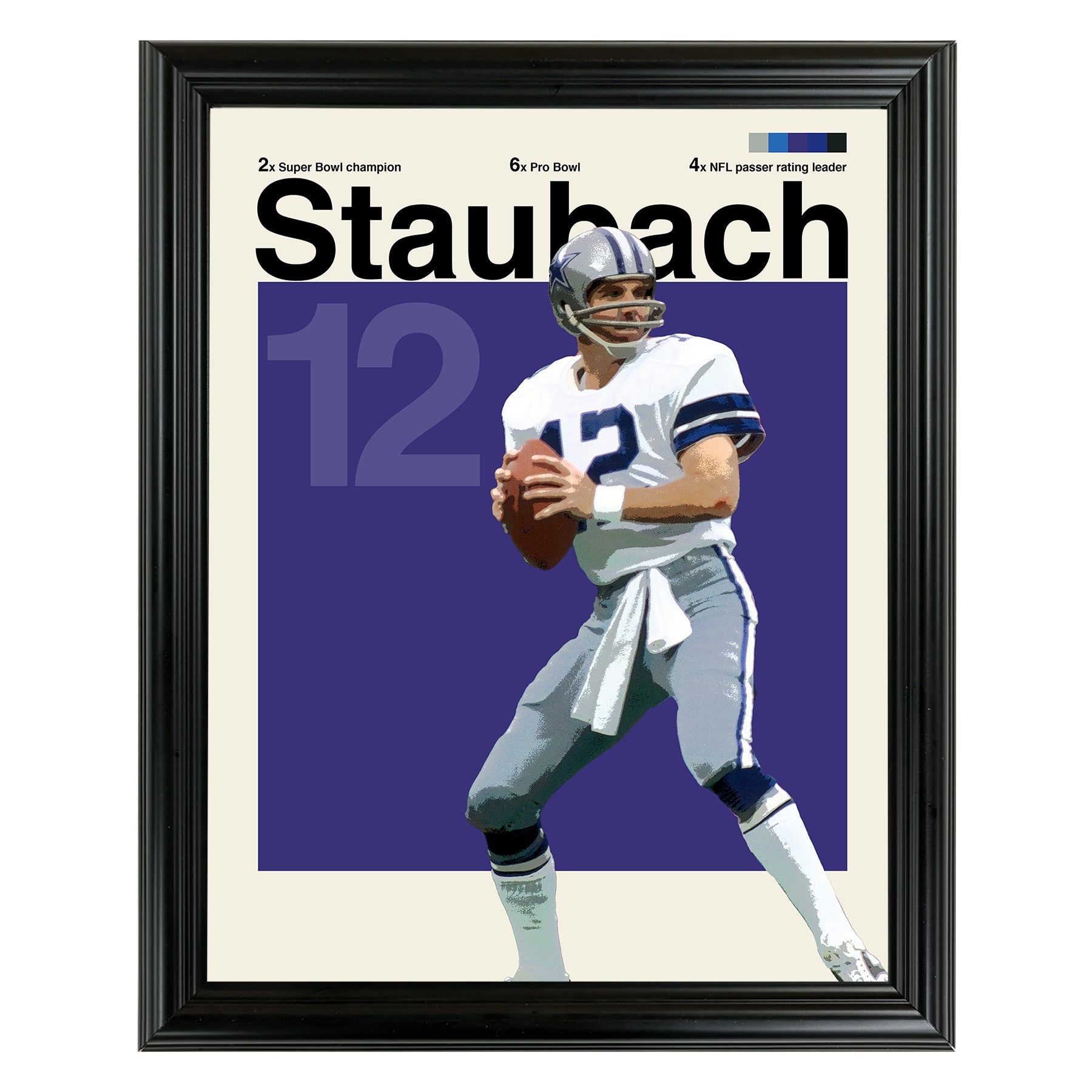 Roger Staubach Framed Sports Art Photo by Thomas Maxwell