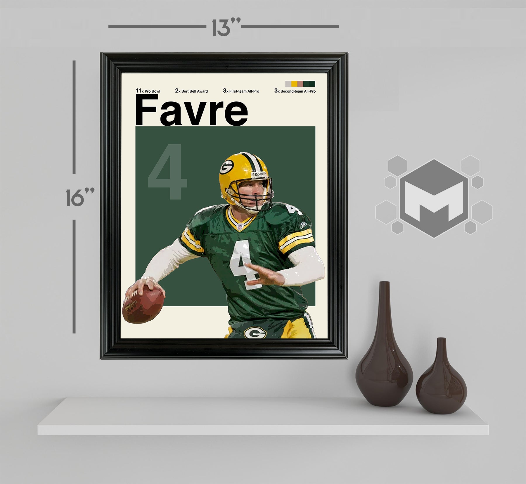 Brett Favre Framed Sports Art Photo by Thomas Maxwell