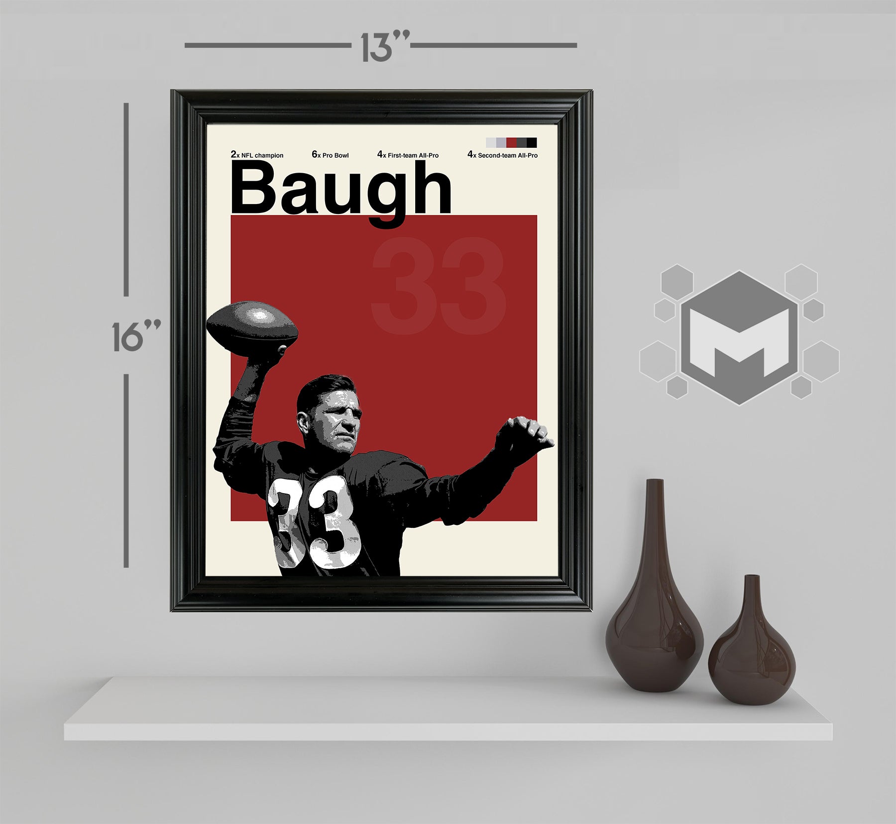 Sammy Baugh Framed Sports Art Photo by Thomas Maxwell