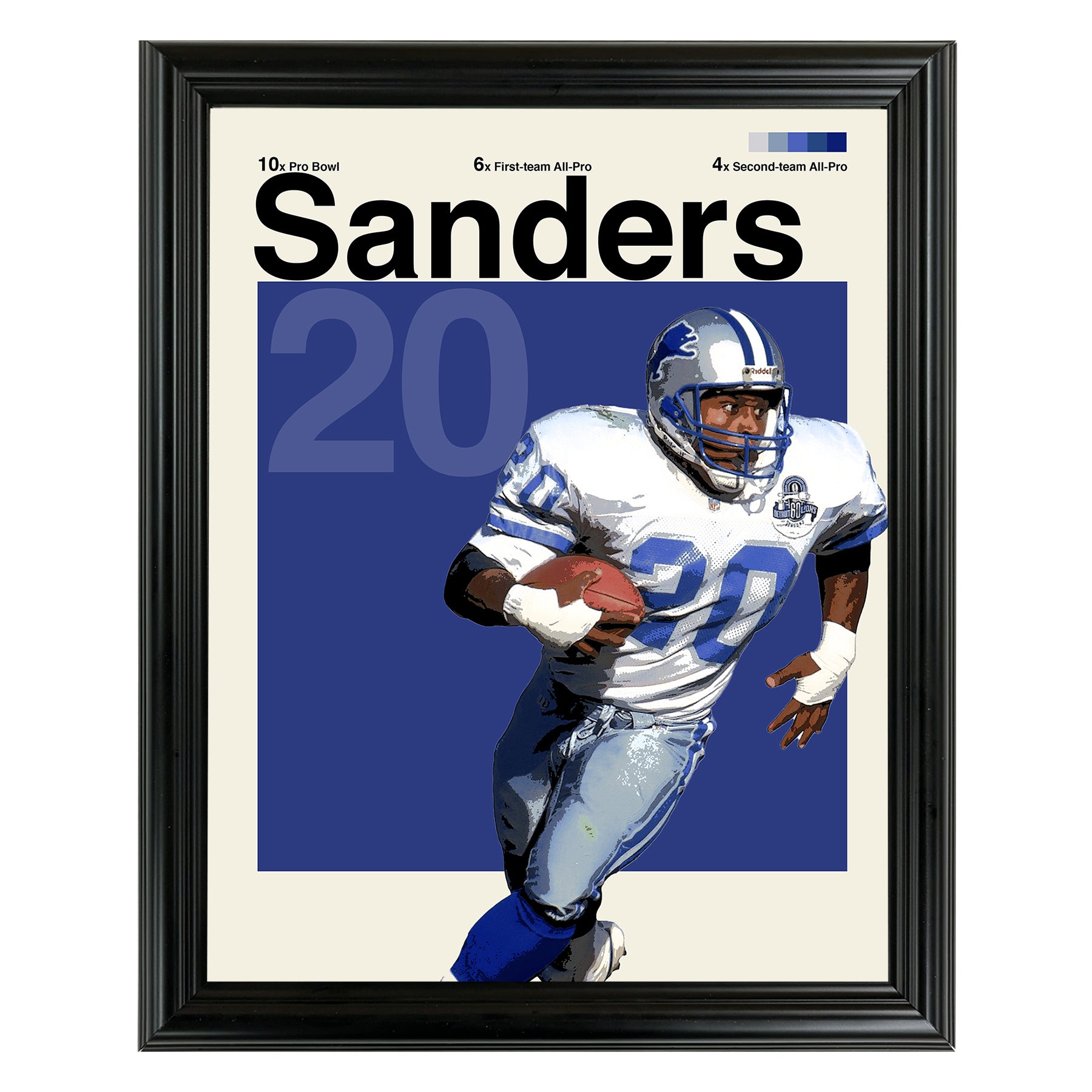 Barry Sanders Framed Sports Art Photo by Thomas Maxwell