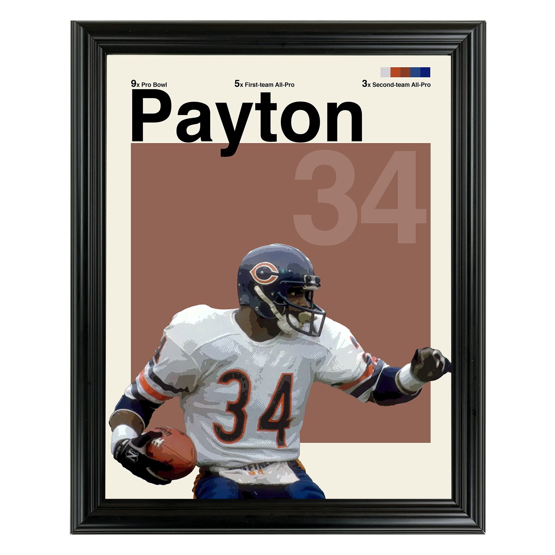 Walter Payton Sports Art Framed Photo by Thomas Maxwell