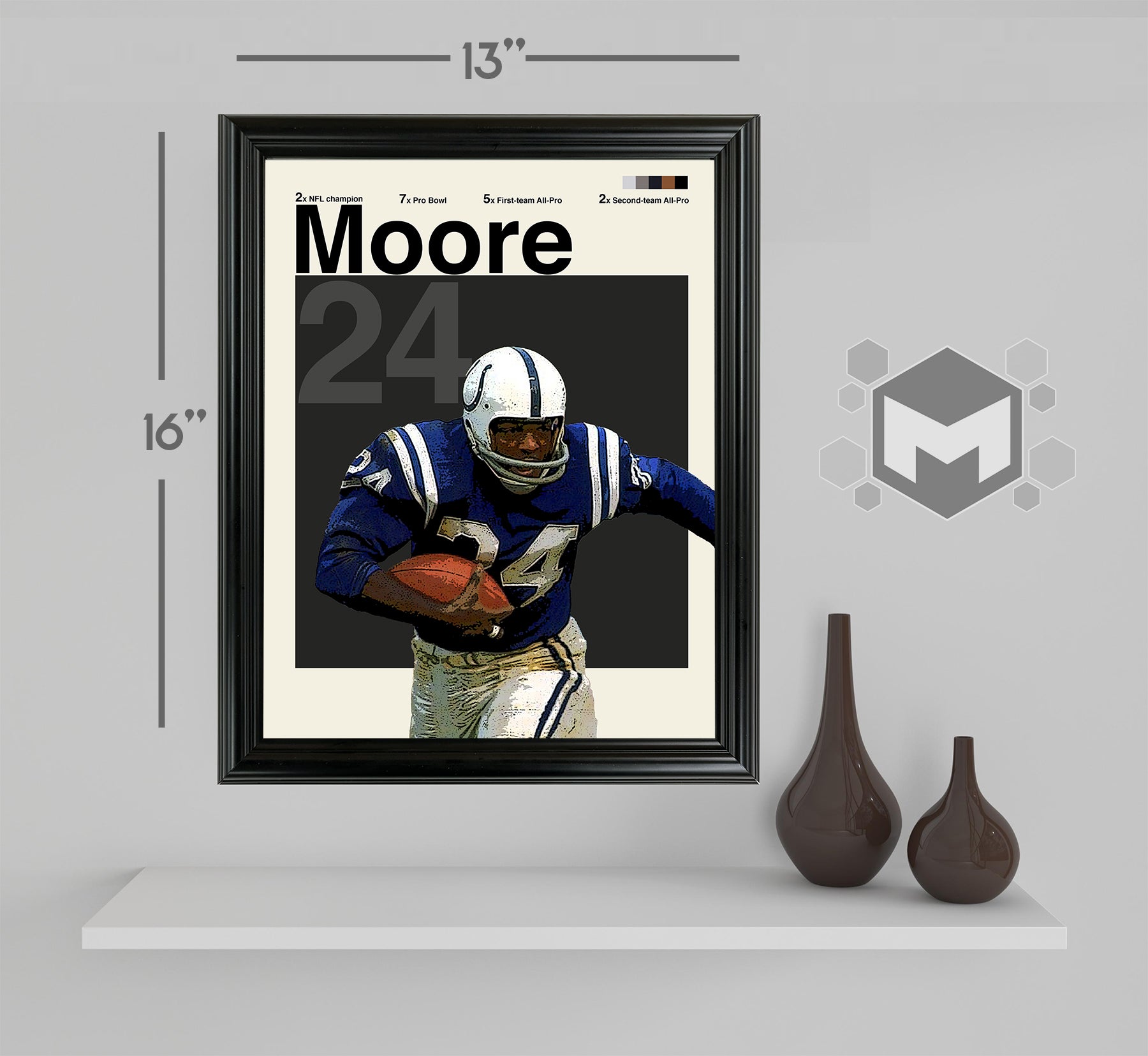 Lenny Moore Framed Sports Art Photo by Thomas Maxwell