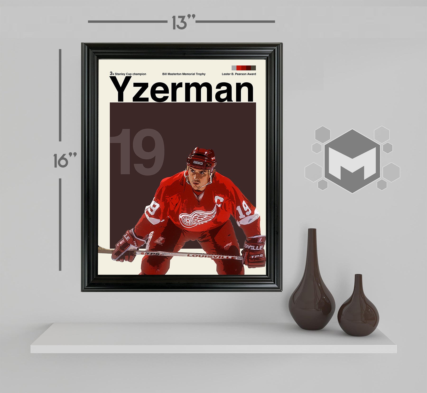 Steve Yzerman Framed Sports Art Photo by Thomas Maxwell