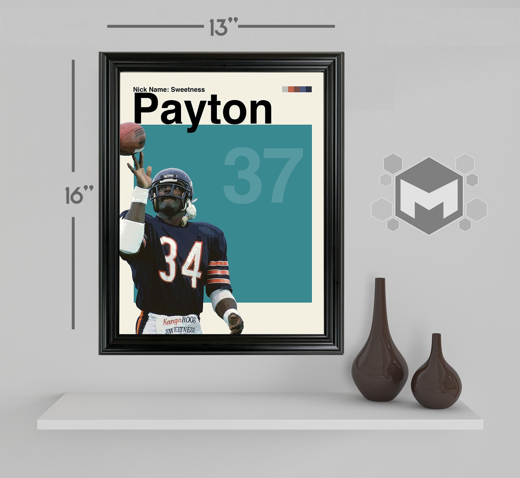 Walter Payton Framed Sports Art Photo by Thomas Maxwell