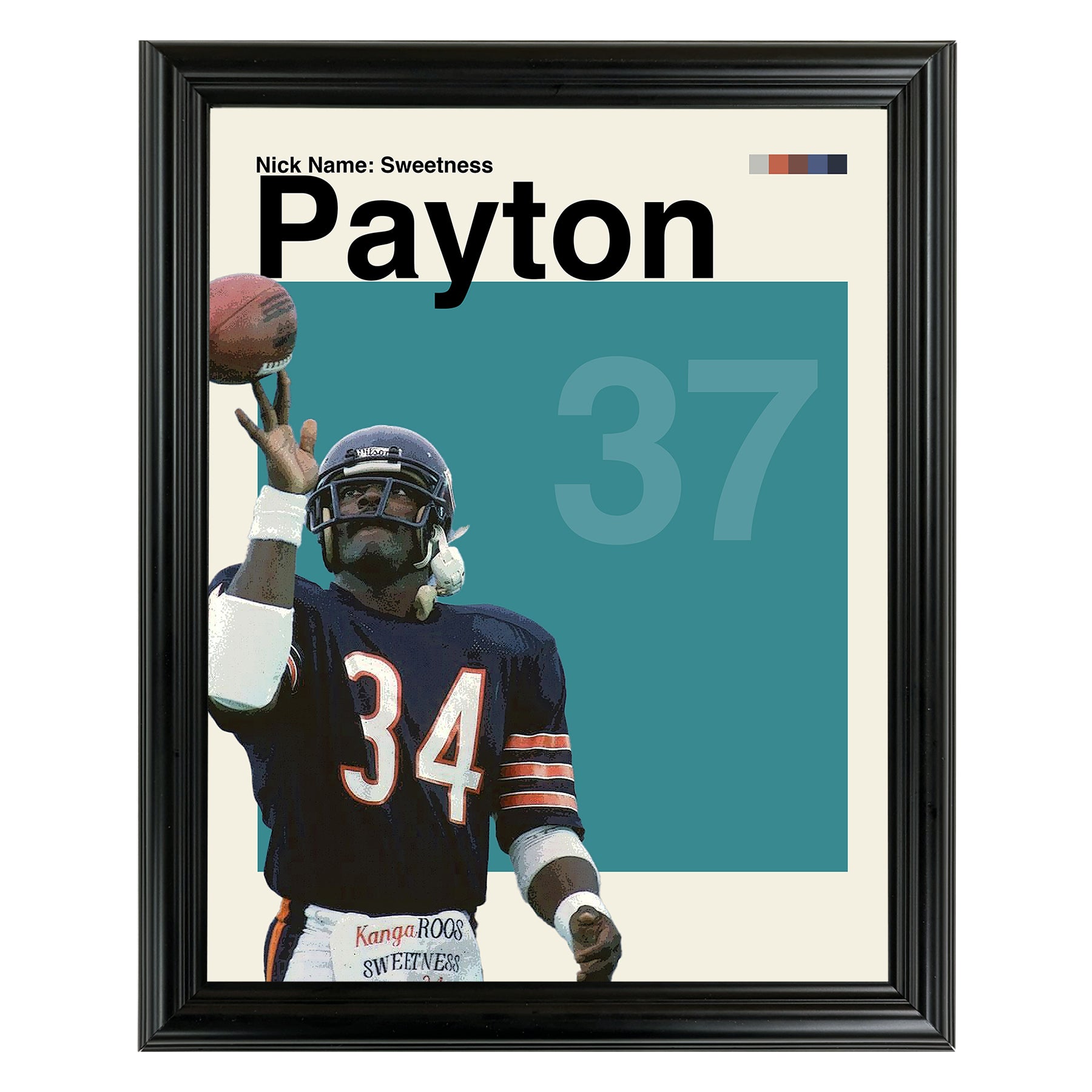 Walter Payton Framed Sports Art Photo by Thomas Maxwell