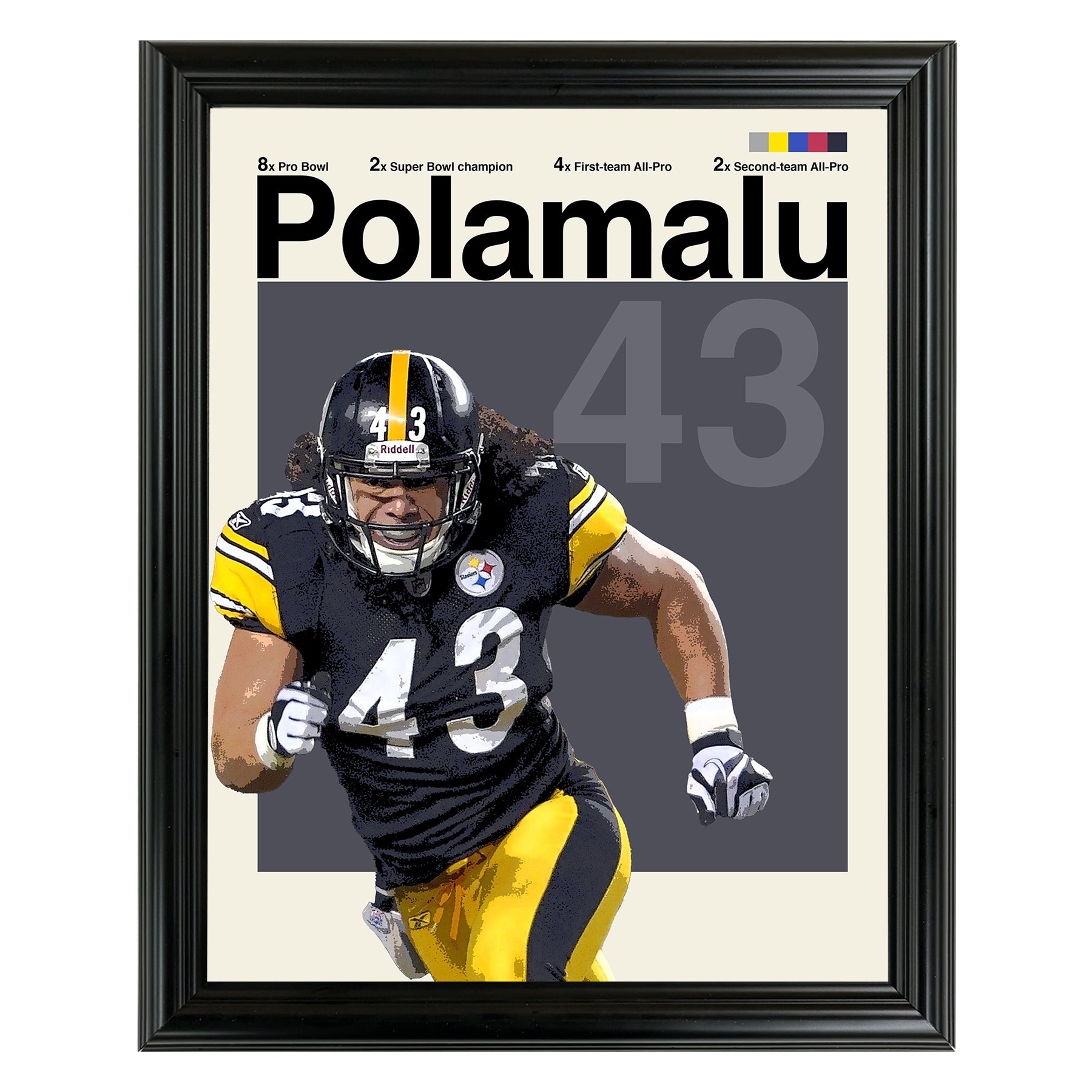 Troy Polamalu Framed Sports Art Photo by Thomas Maxwell