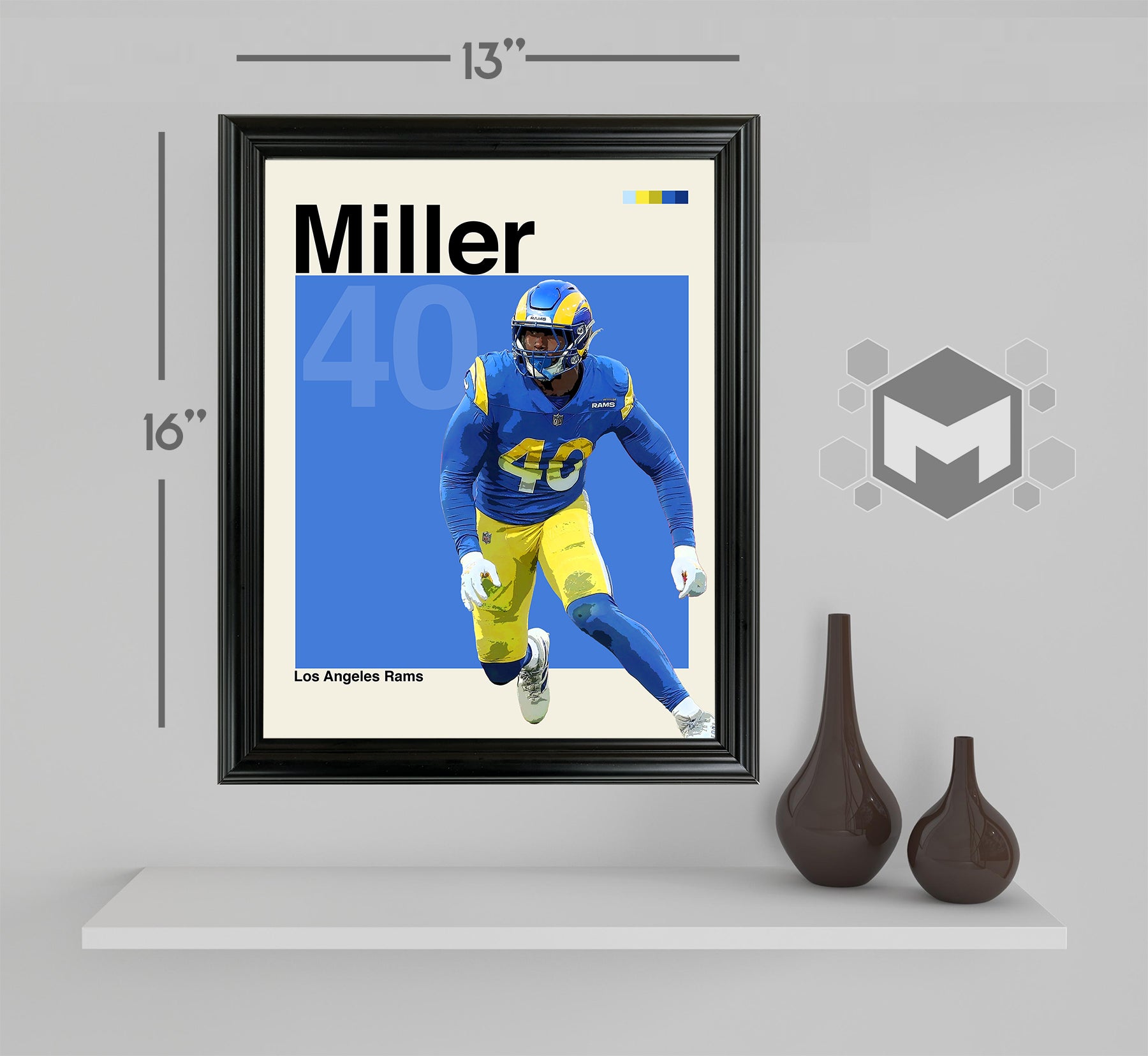 Von Miller Framed Sports Art Photo by Thomas Maxwell