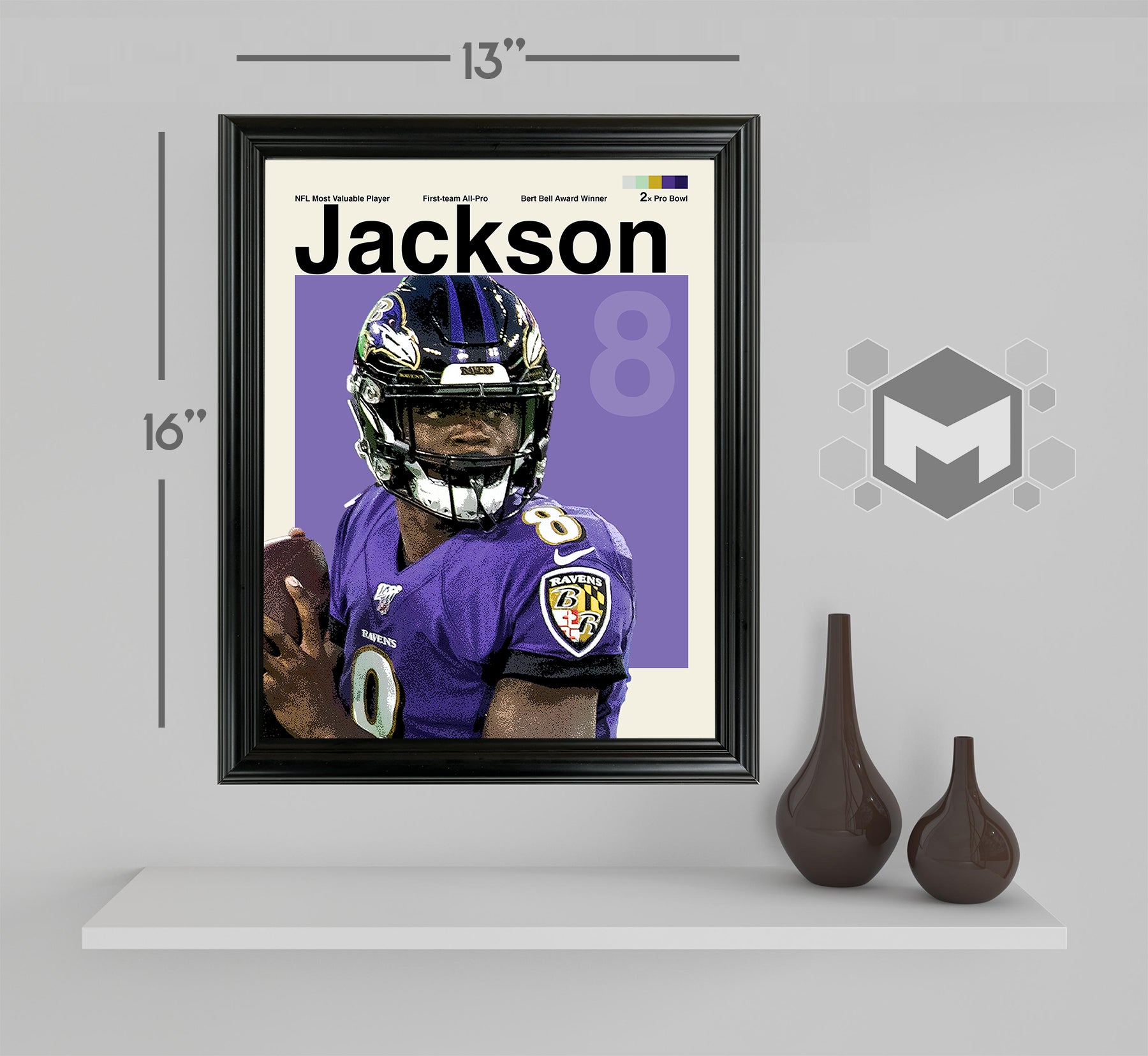 Lamar Jackson Framed Sports Art Photo by Thomas Maxwell