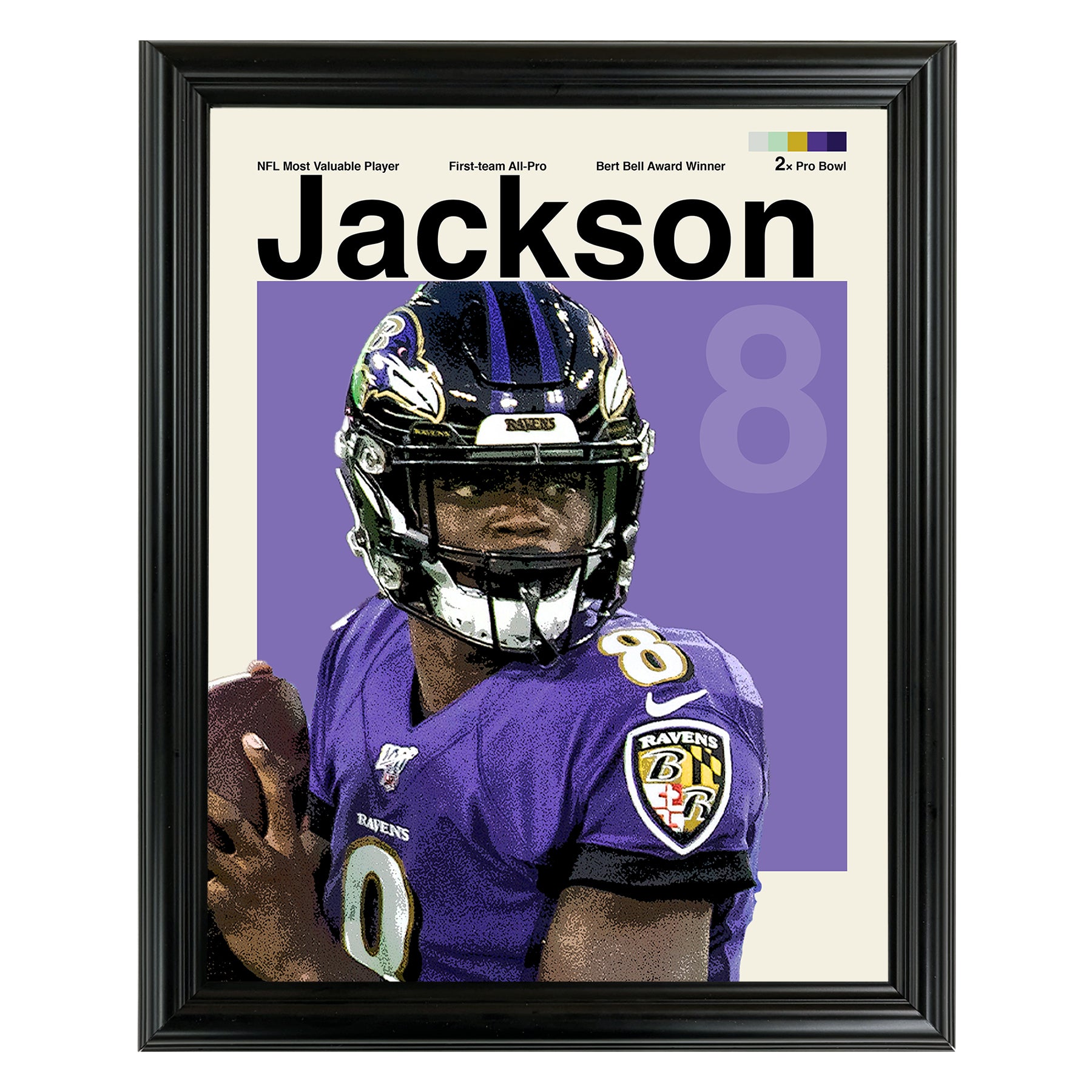 Lamar Jackson Framed Sports Art Photo by Thomas Maxwell