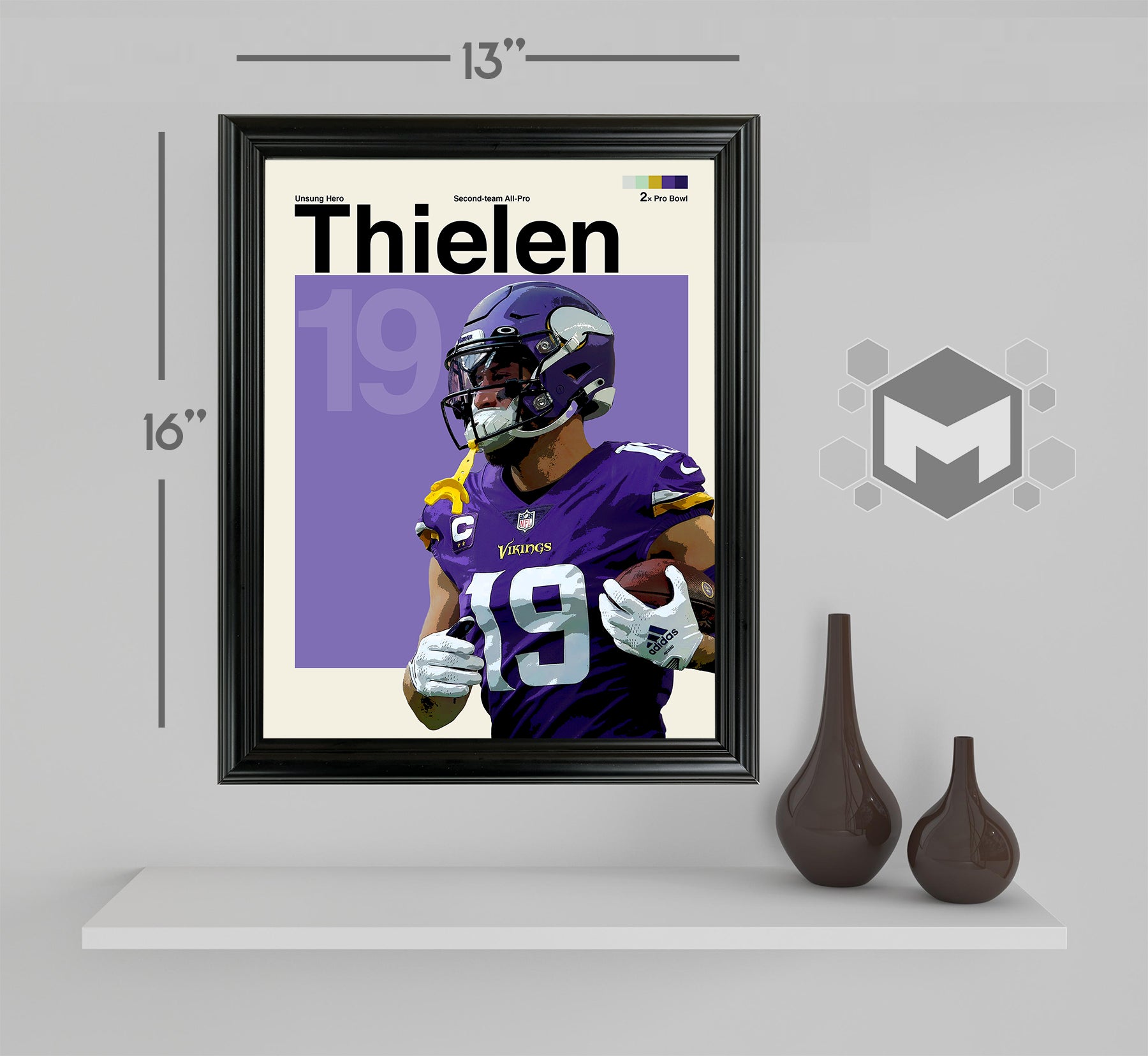 Adam Thielen Framed Sports Art Photo by Thomas Maxwell