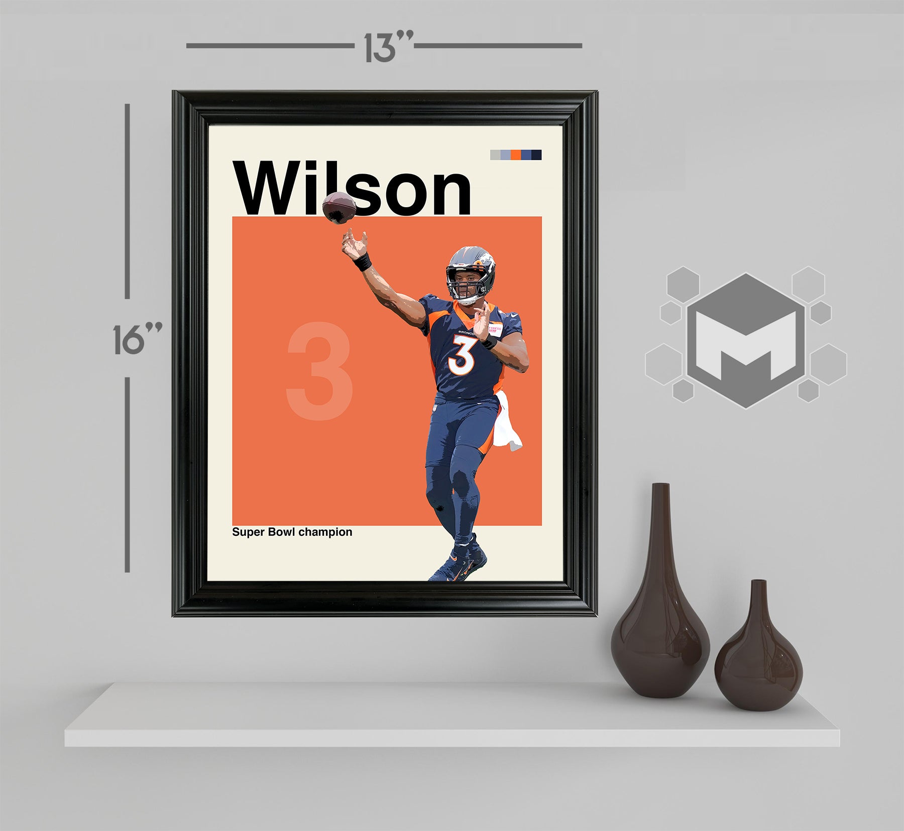 Russel Wilson Framed Sports Art Photo by Thomas Maxwell