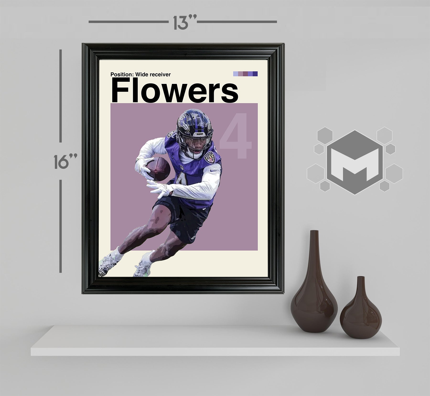 Zay Flowers Framed Sports Art Photo by Thomas Maxwell