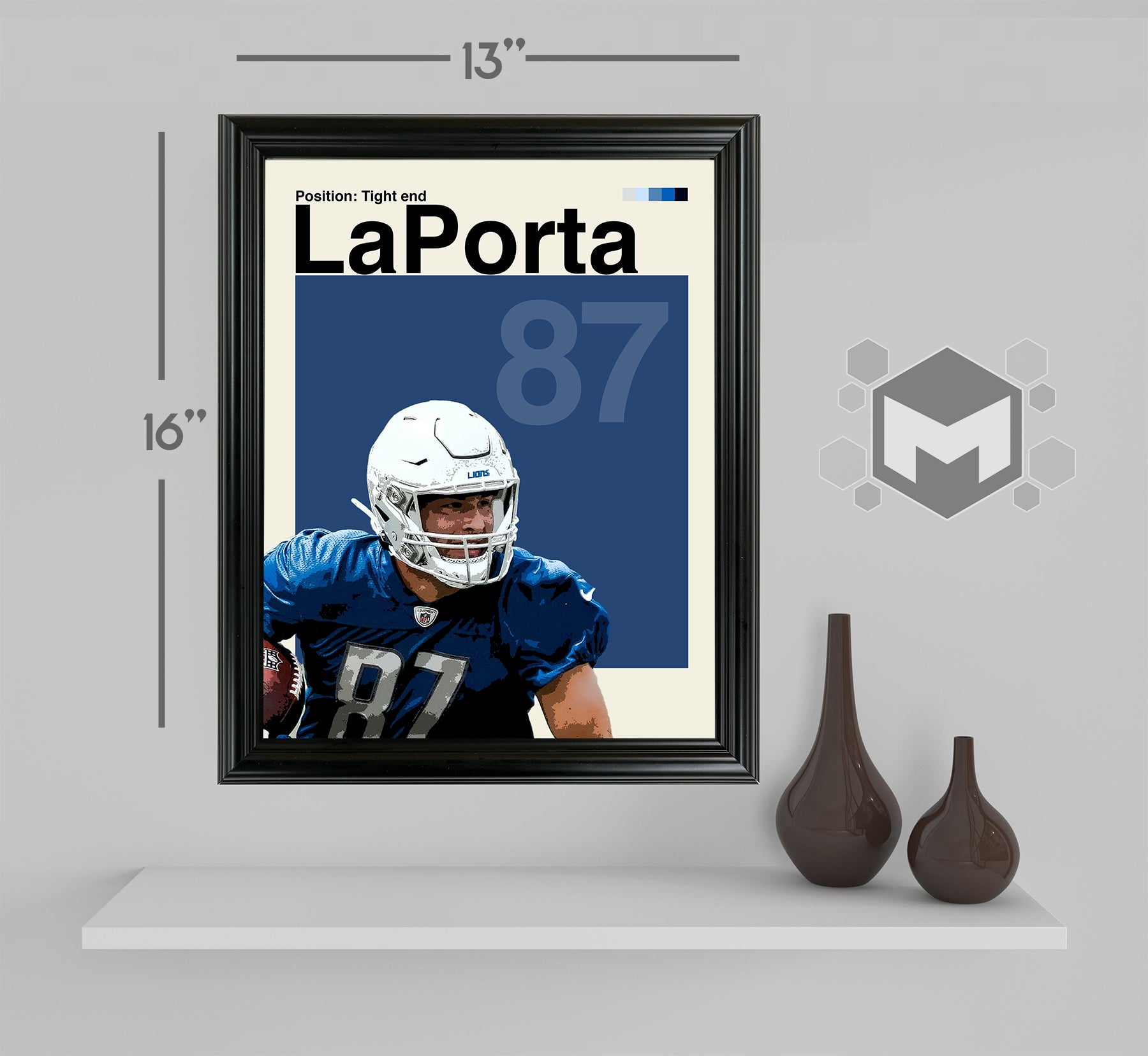 Sam LaPorta Framed Sports Art Photo by Thomas Maxwell