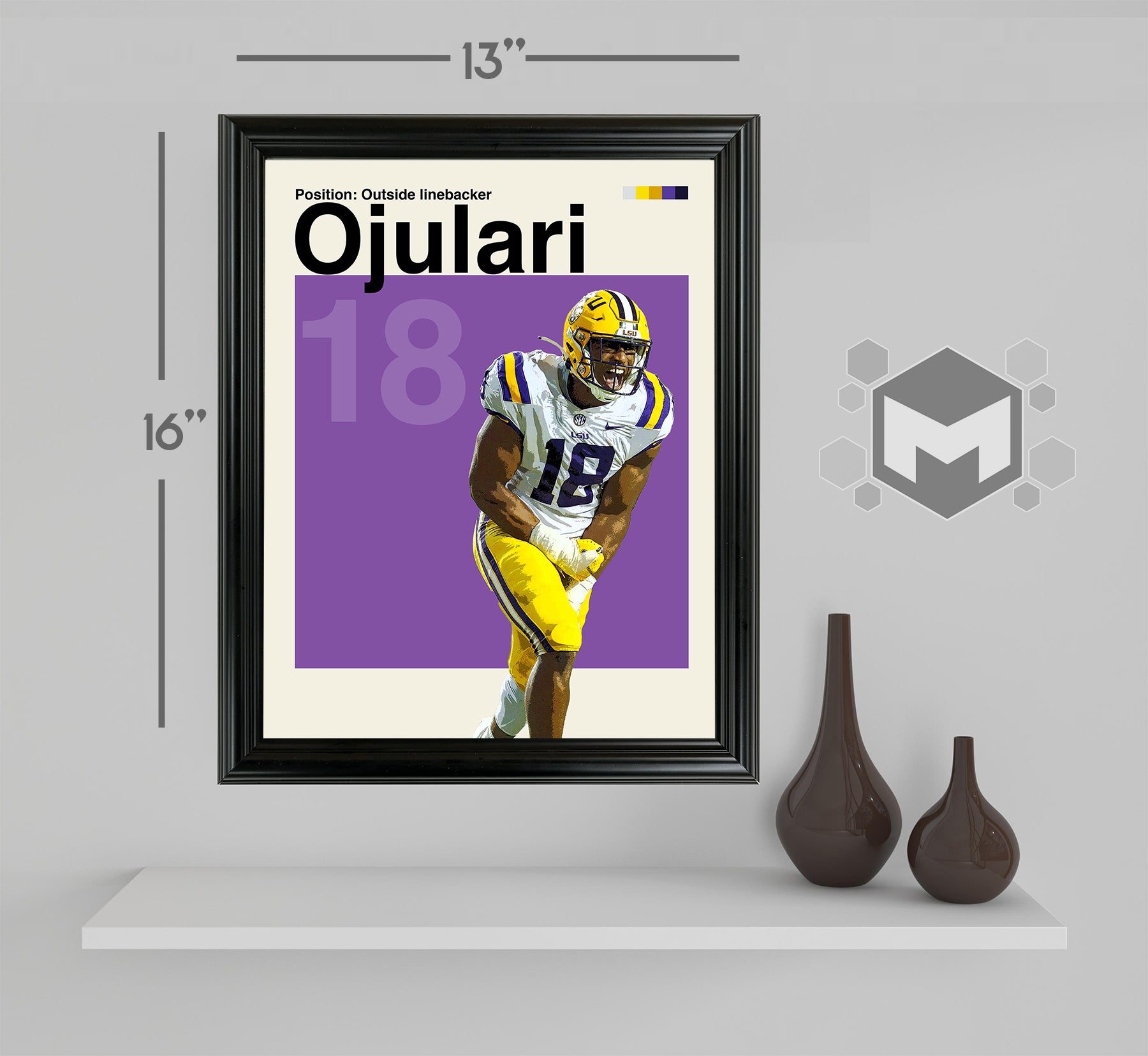 BJ Ojulari Framed Sports Art Photo by Thomas Maxwell