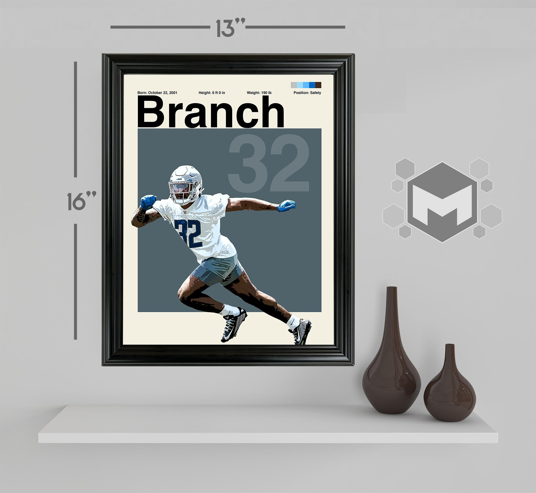 Brian Branch Framed Sports Art Photo by Thomas Maxwell