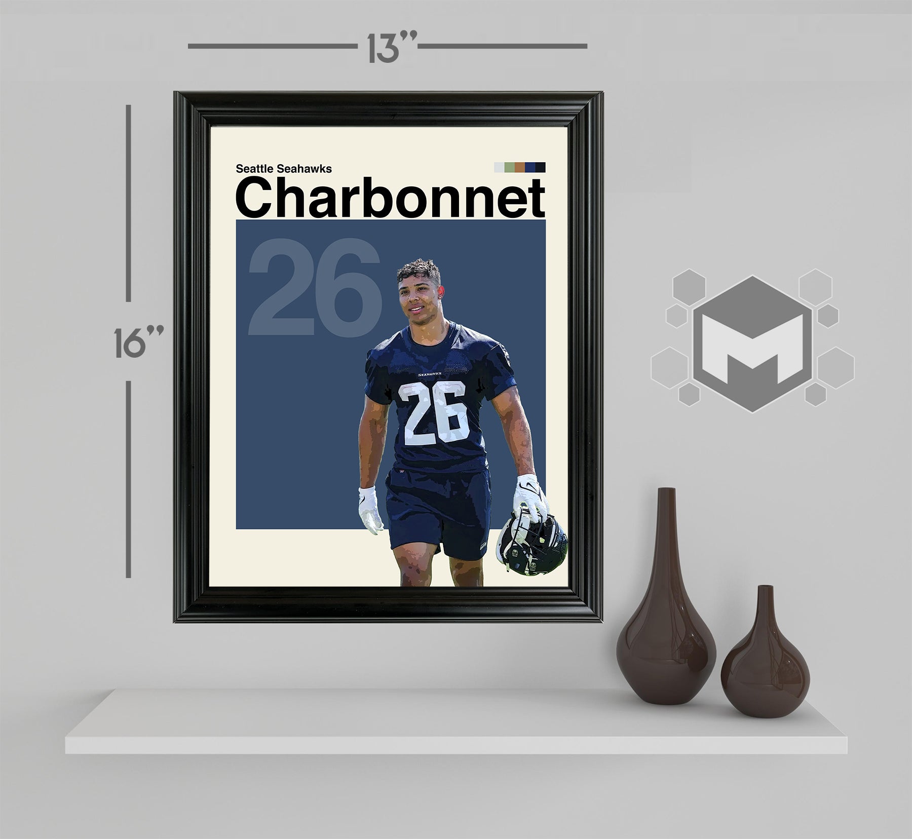 Zach Charbonnet Framed Sports Art Photo by Thomas Maxwell