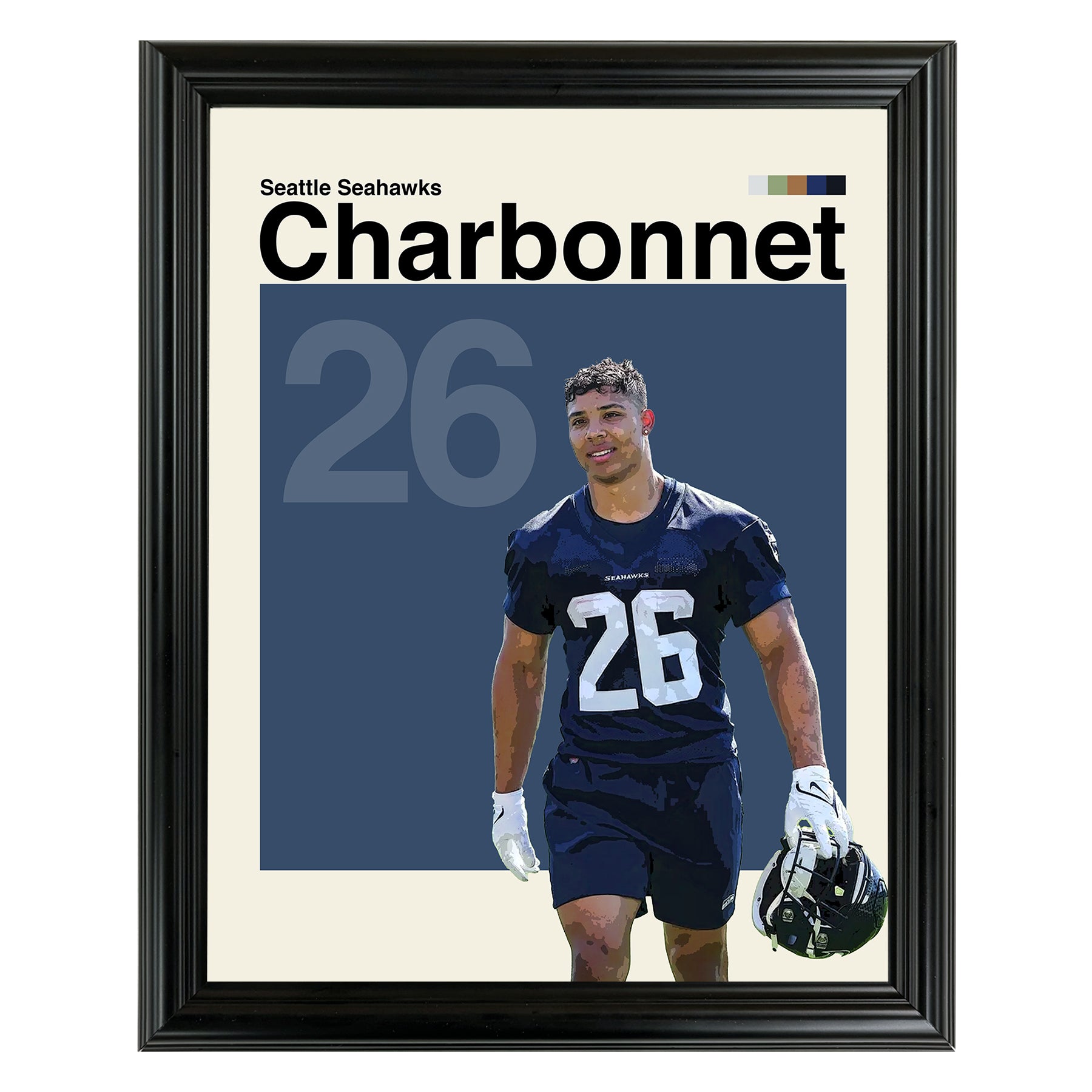 Zach Charbonnet Framed Sports Art Photo by Thomas Maxwell