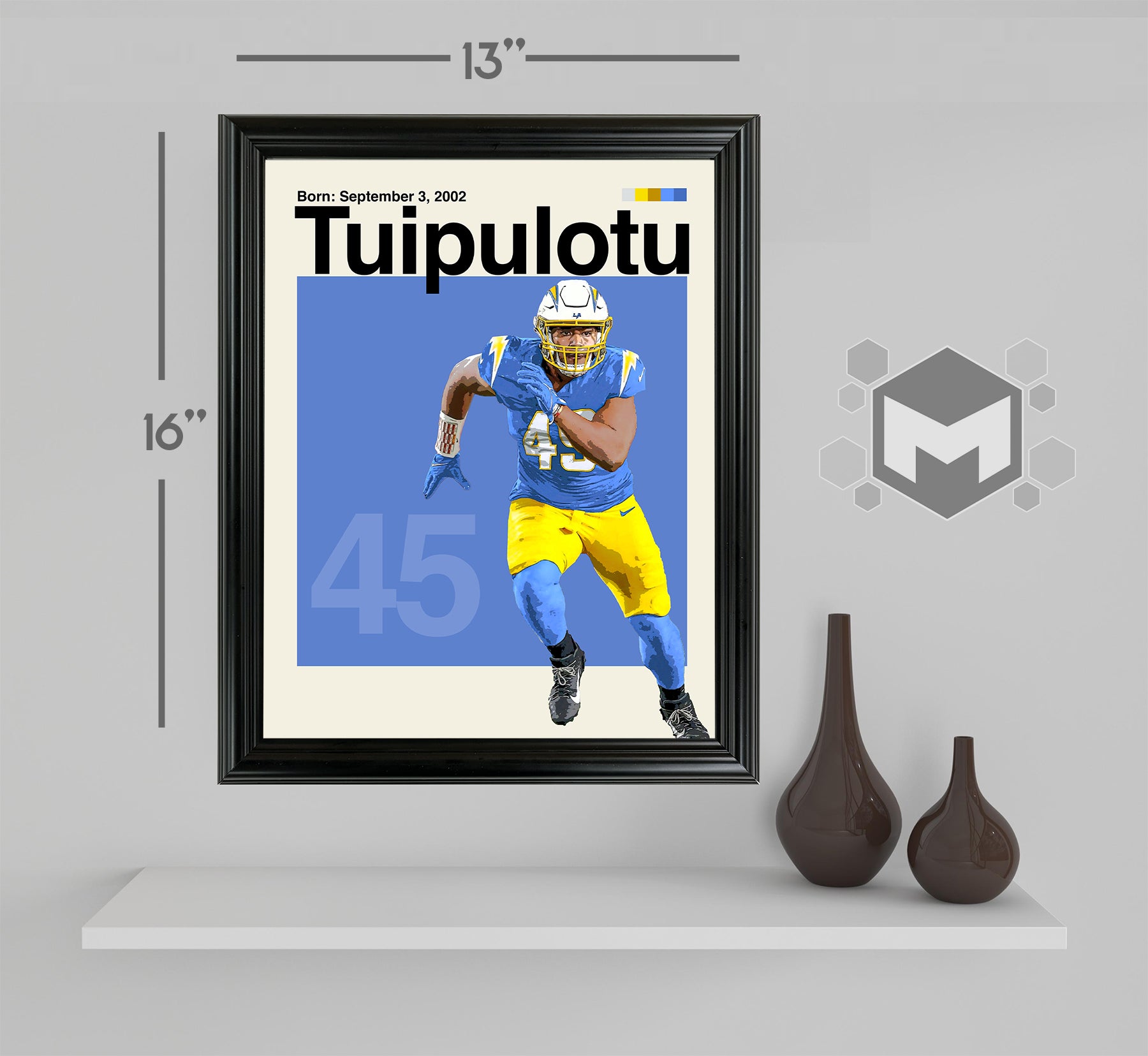 Tuli Tuipulotu Framed Sports Art Photo by Thomas Maxwell