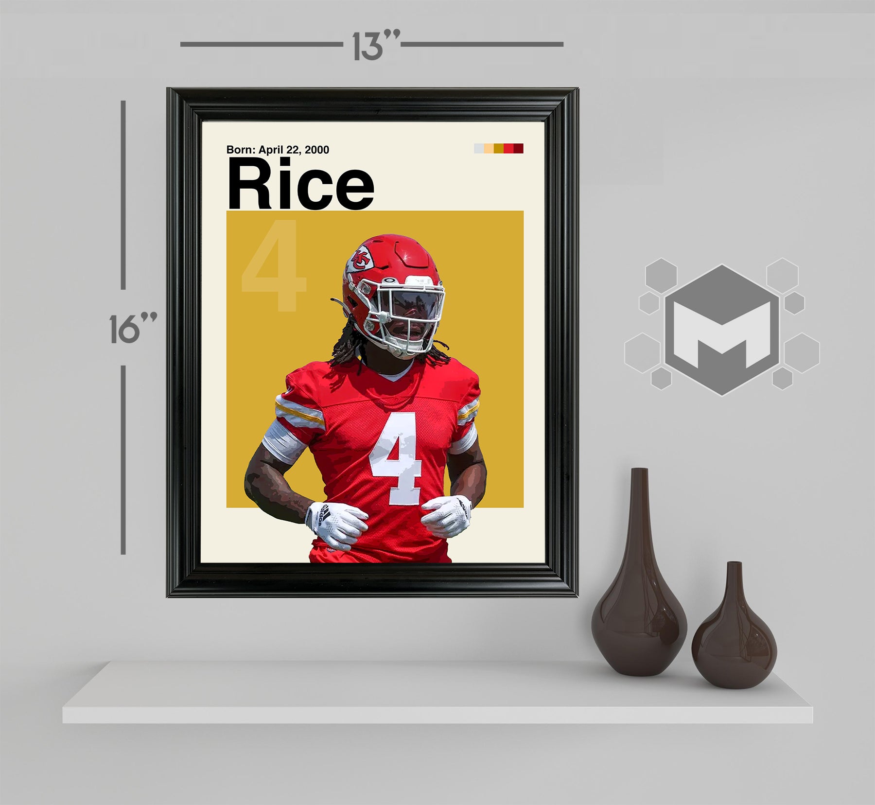 Rashee Rice Framed Sports Art Photo by Thomas Maxwell