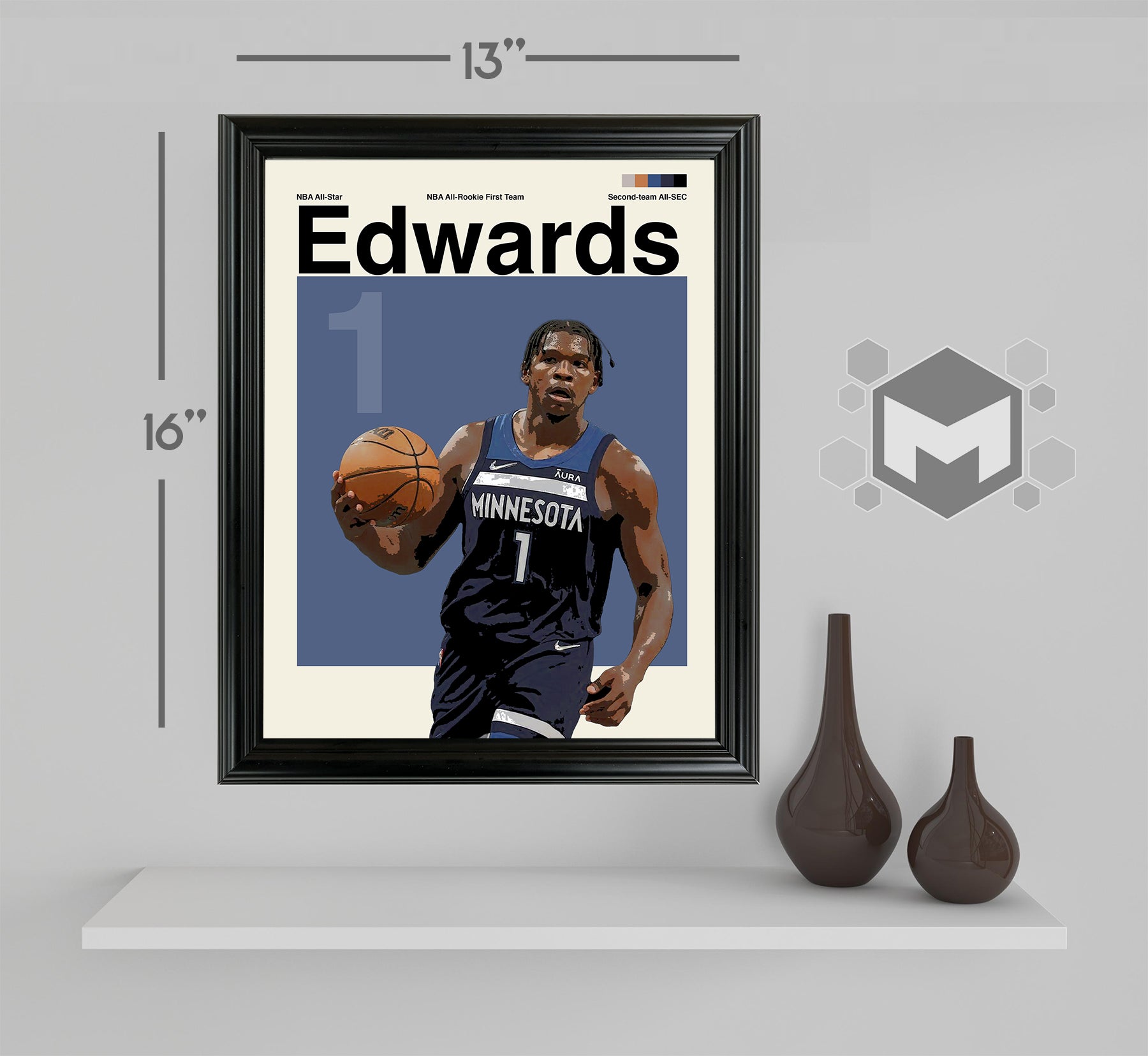 Anthony Edwards Framed Sports Art Photo by Thomas Maxwell