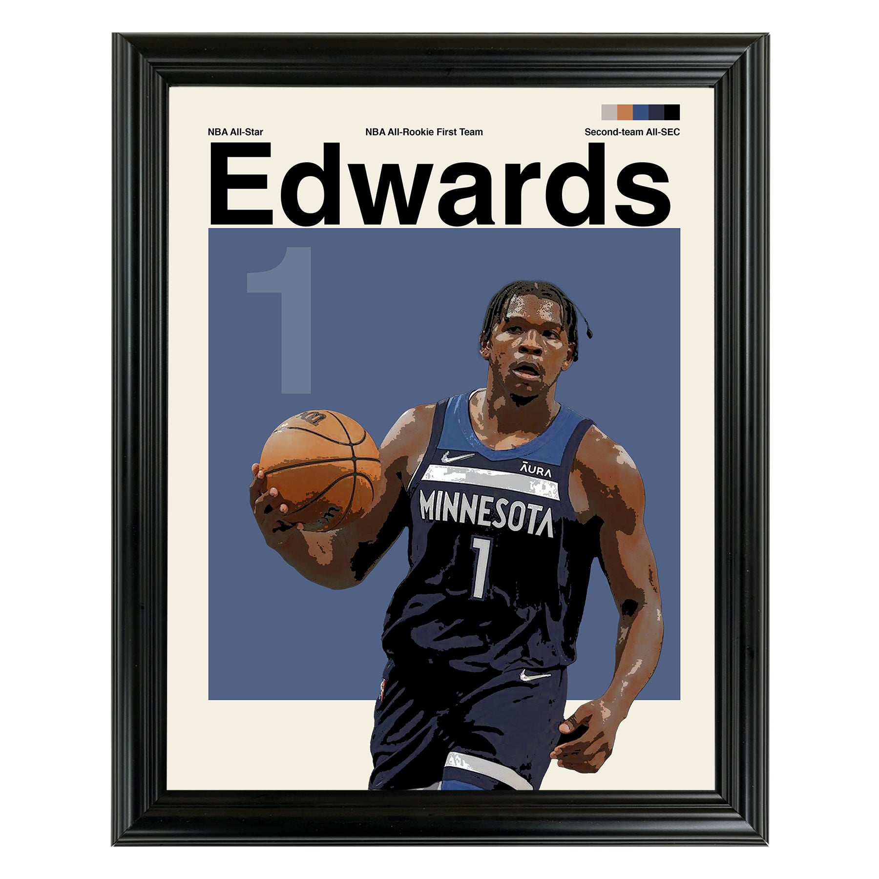 Anthony Edwards Framed Sports Art Photo by Thomas Maxwell