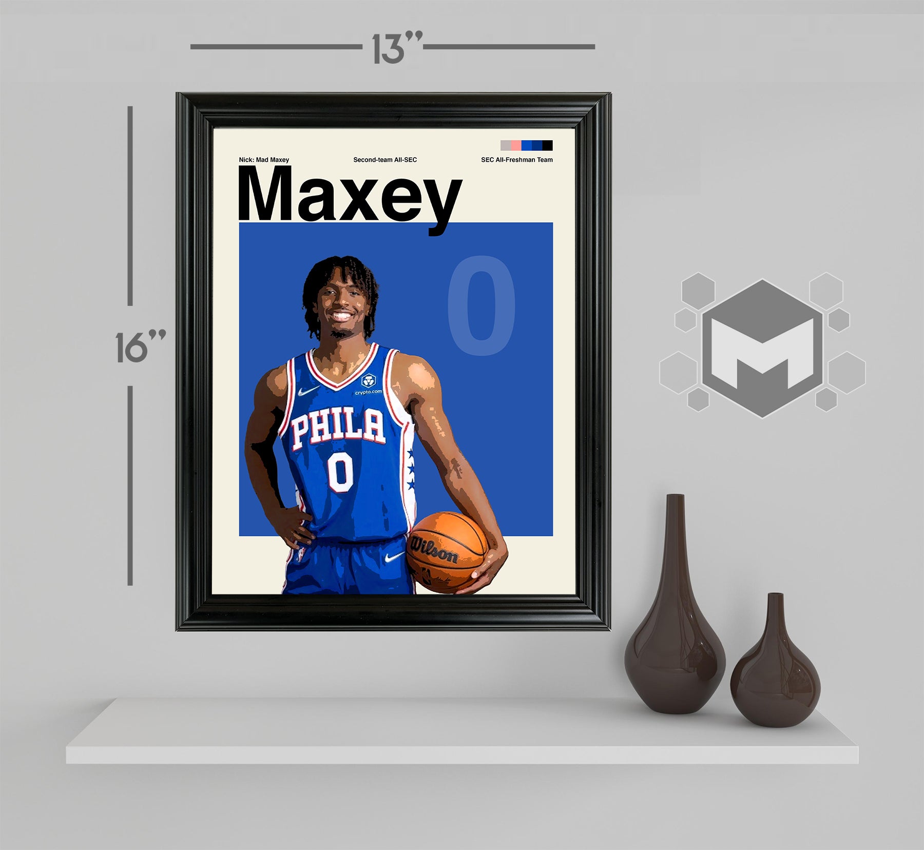 Tyrese Maxey Framed Sports Art Photo by Thomas Maxwell