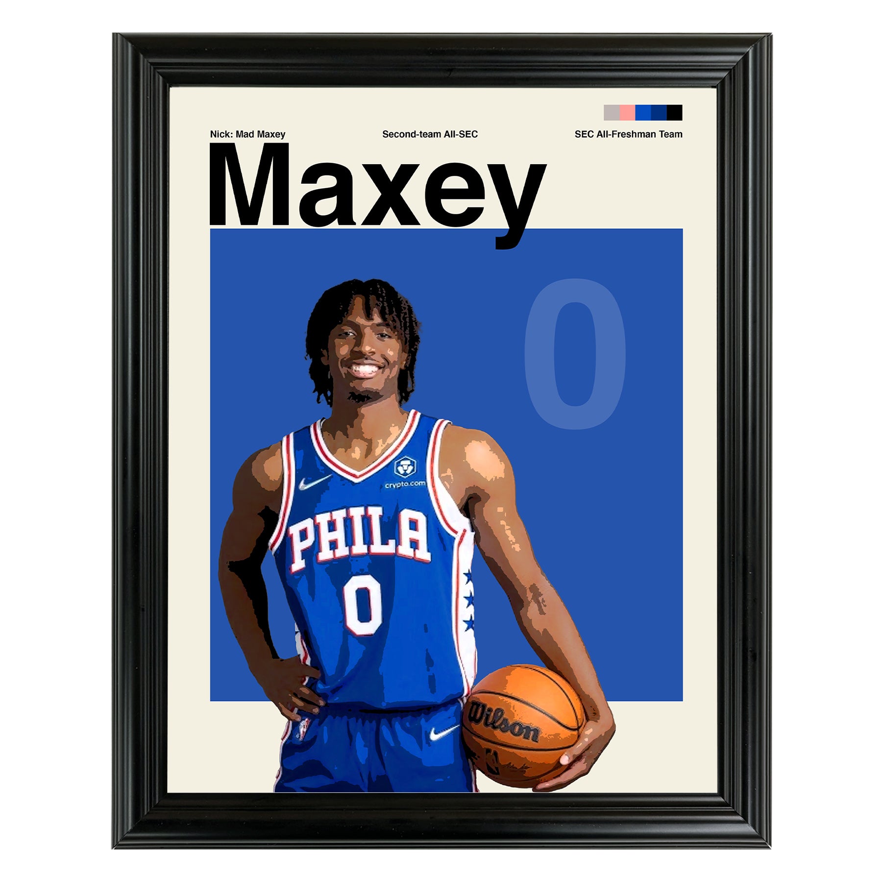 Tyrese Maxey Framed Sports Art Photo by Thomas Maxwell