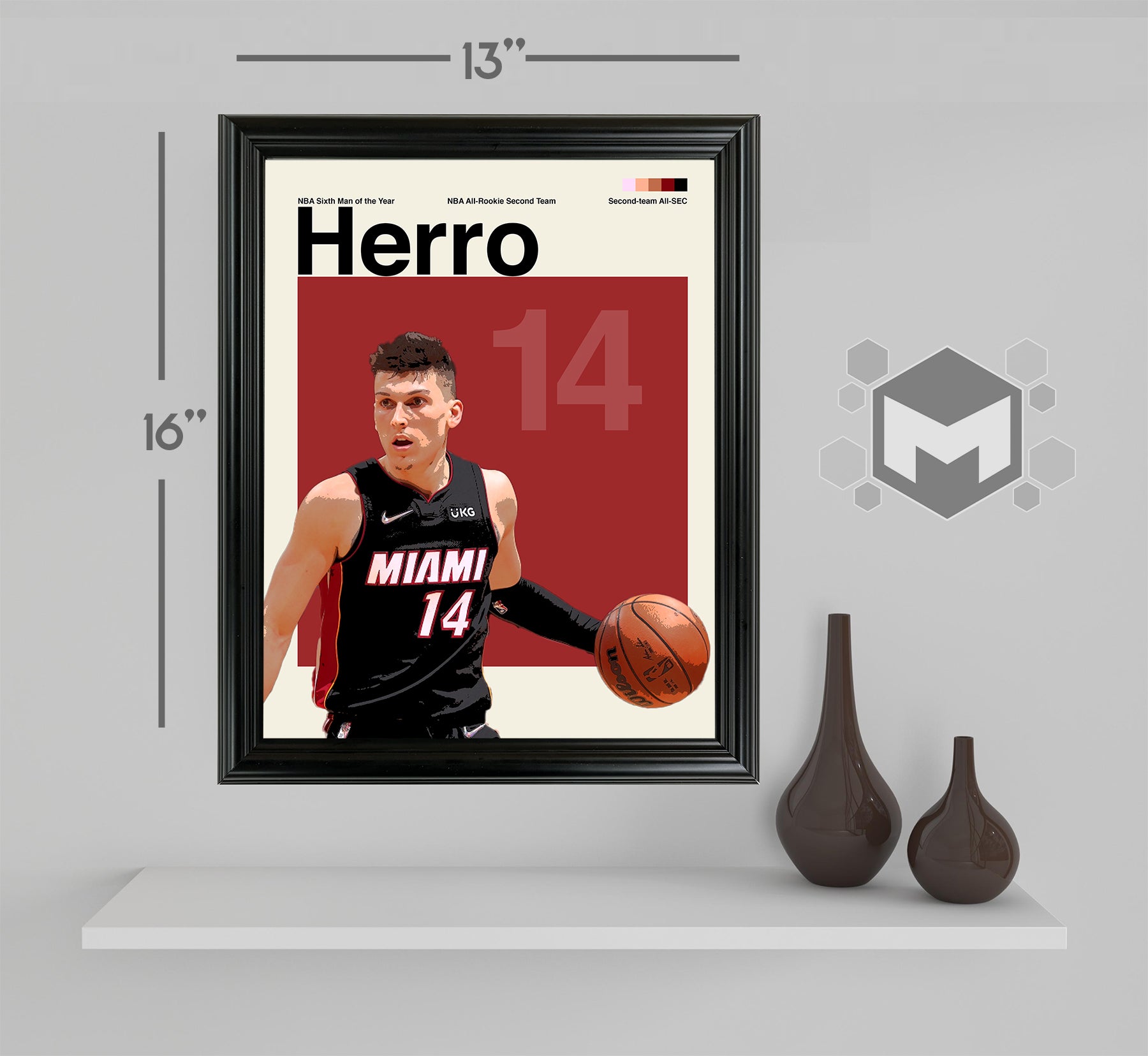 Tyler Herro Framed Sports Art Photo by Thomas Maxwell