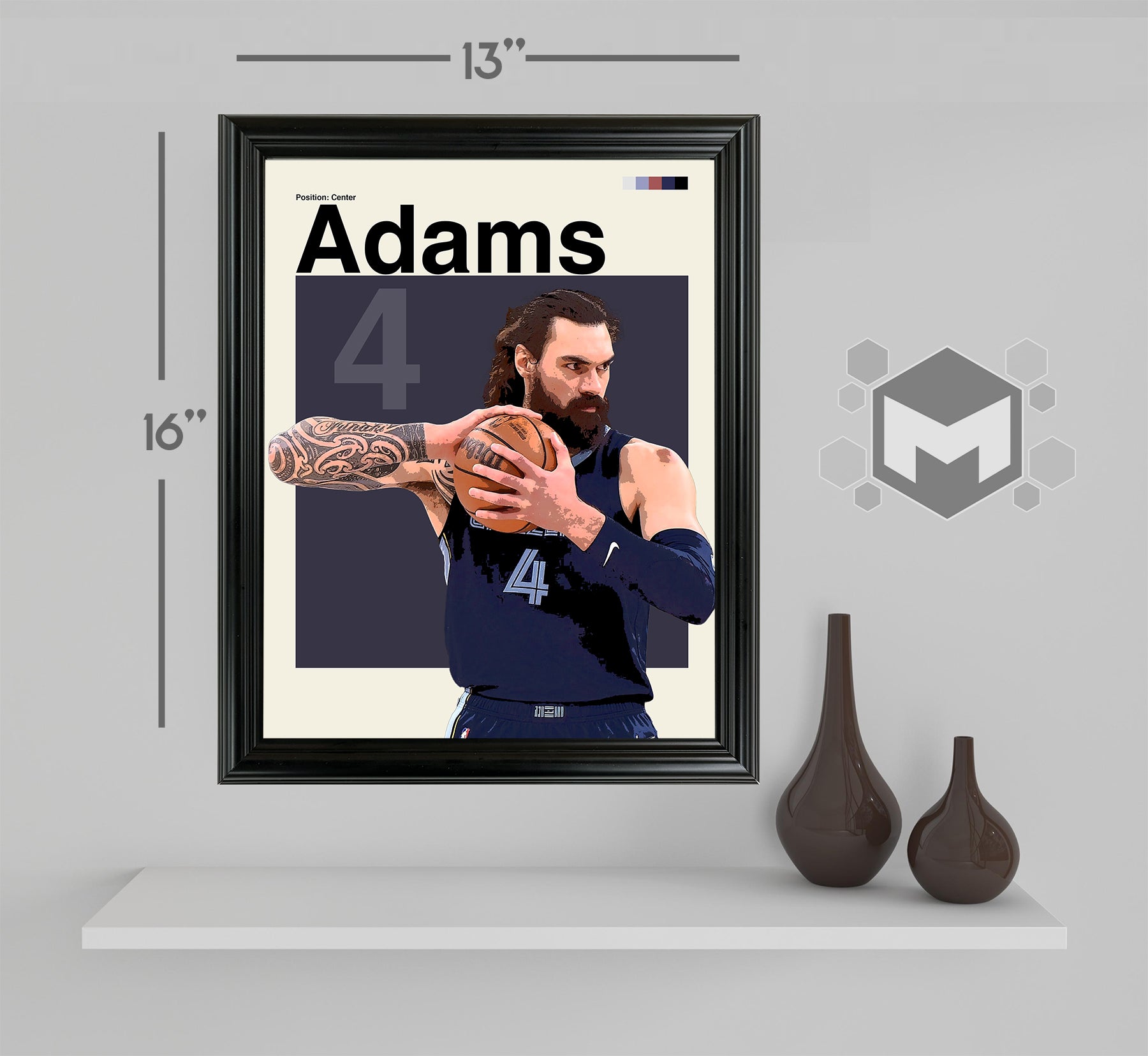 Steven Adams Framed Sports Art Photo by Thomas Maxwell