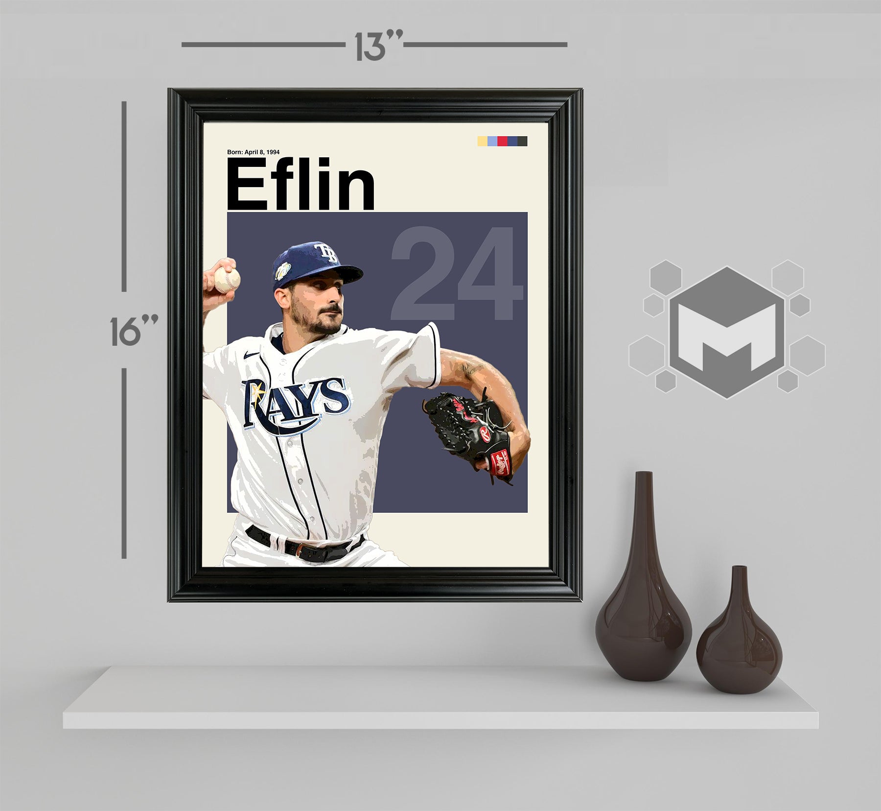 Zach Eflin Framed Sports Art Photo by Thomas Maxwell