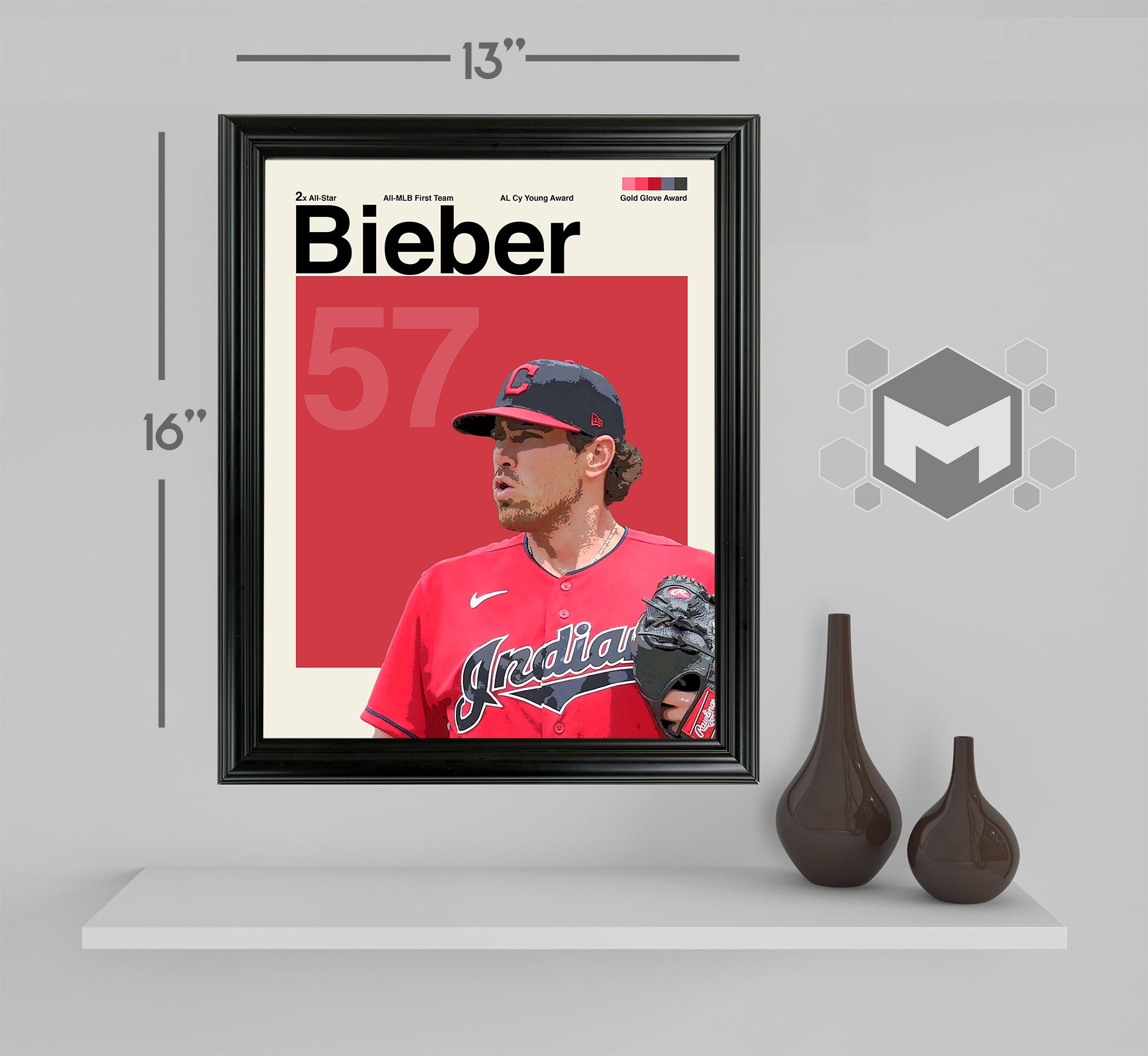 Shane Bieber Framed Sports Art Photo by Thomas Maxwell