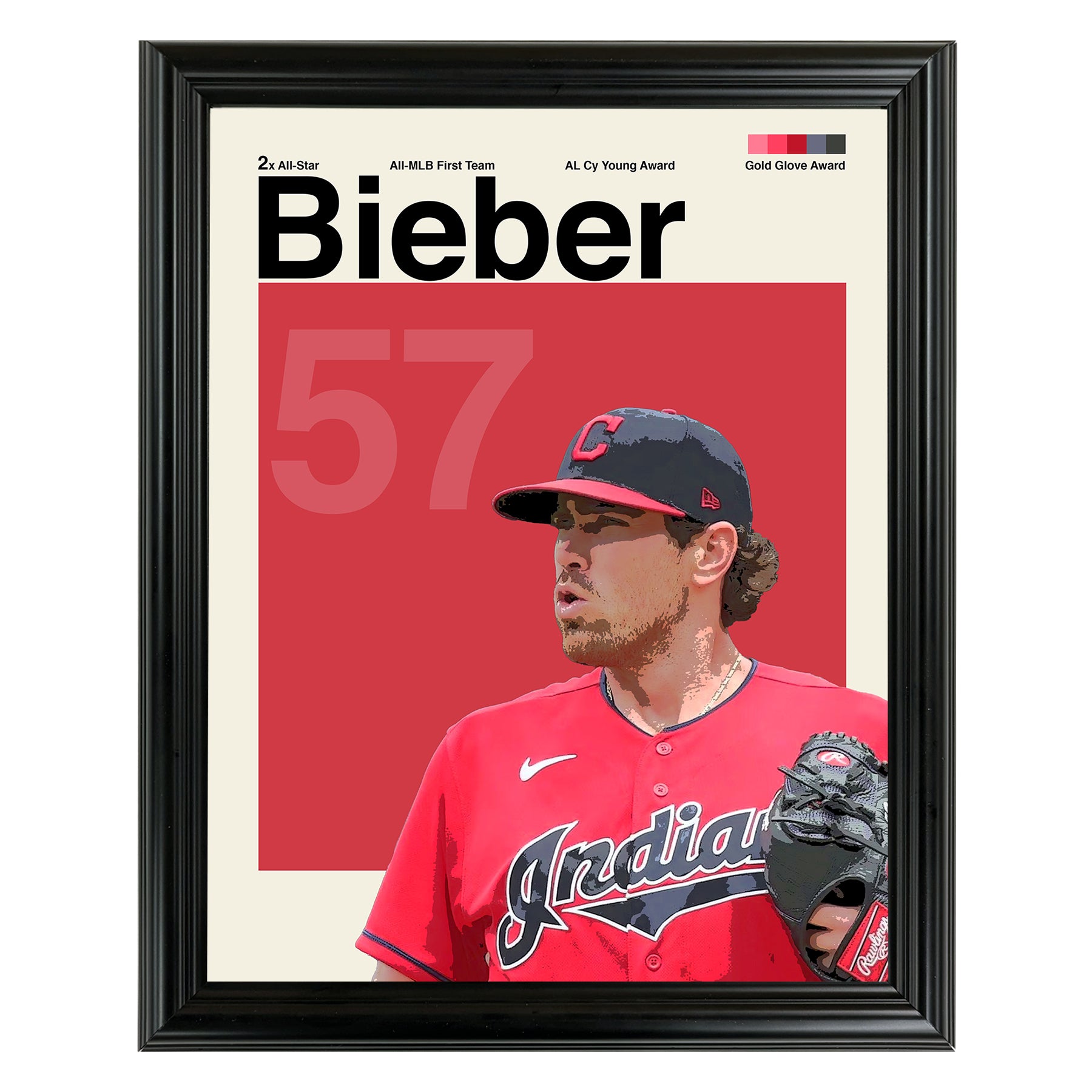 Shane Bieber Framed Sports Art Photo by Thomas Maxwell