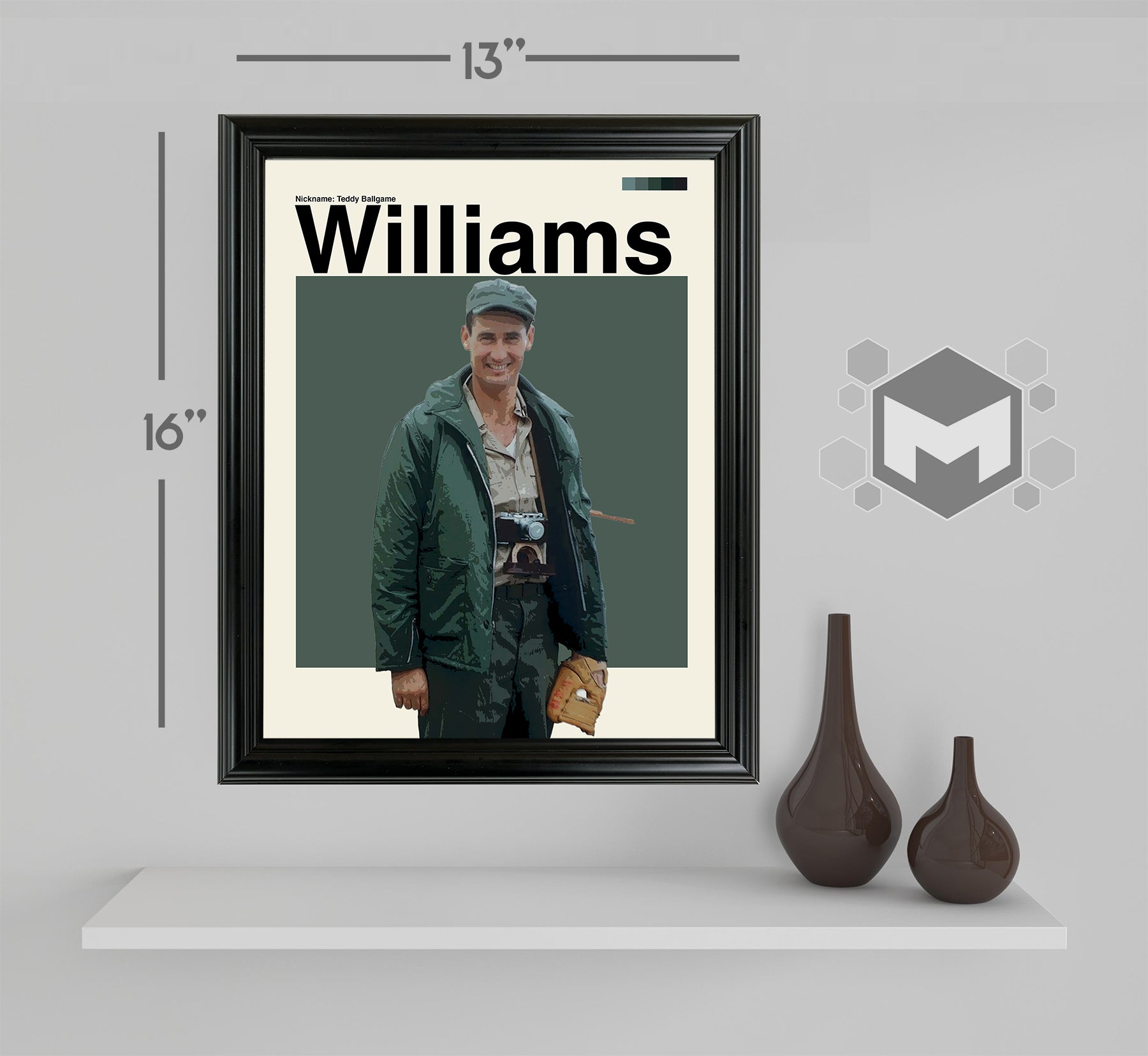 Ted Williams Framed Sports Art Photo by Thomas Maxwell