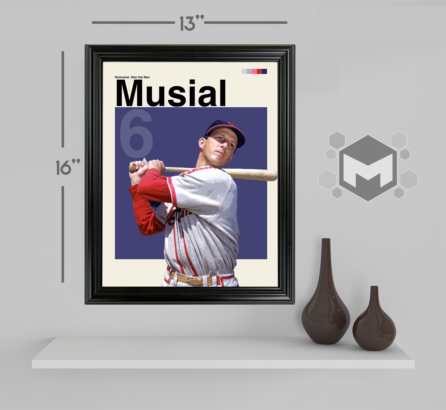 Stan Musial Framed Sports Art Photo by Thomas Maxwell