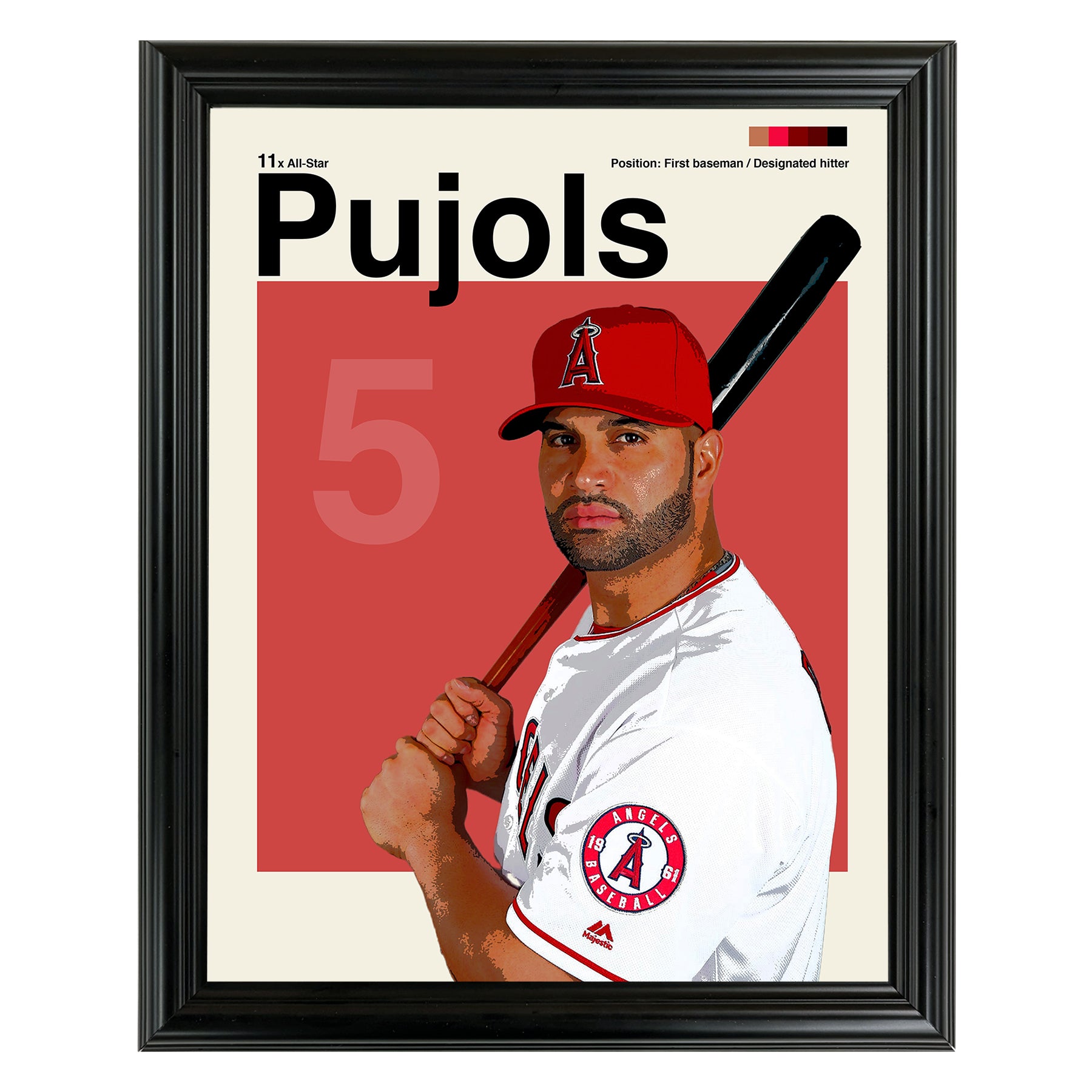 Albert Pujols Framed Sports Art Photo by Thomas Maxwell