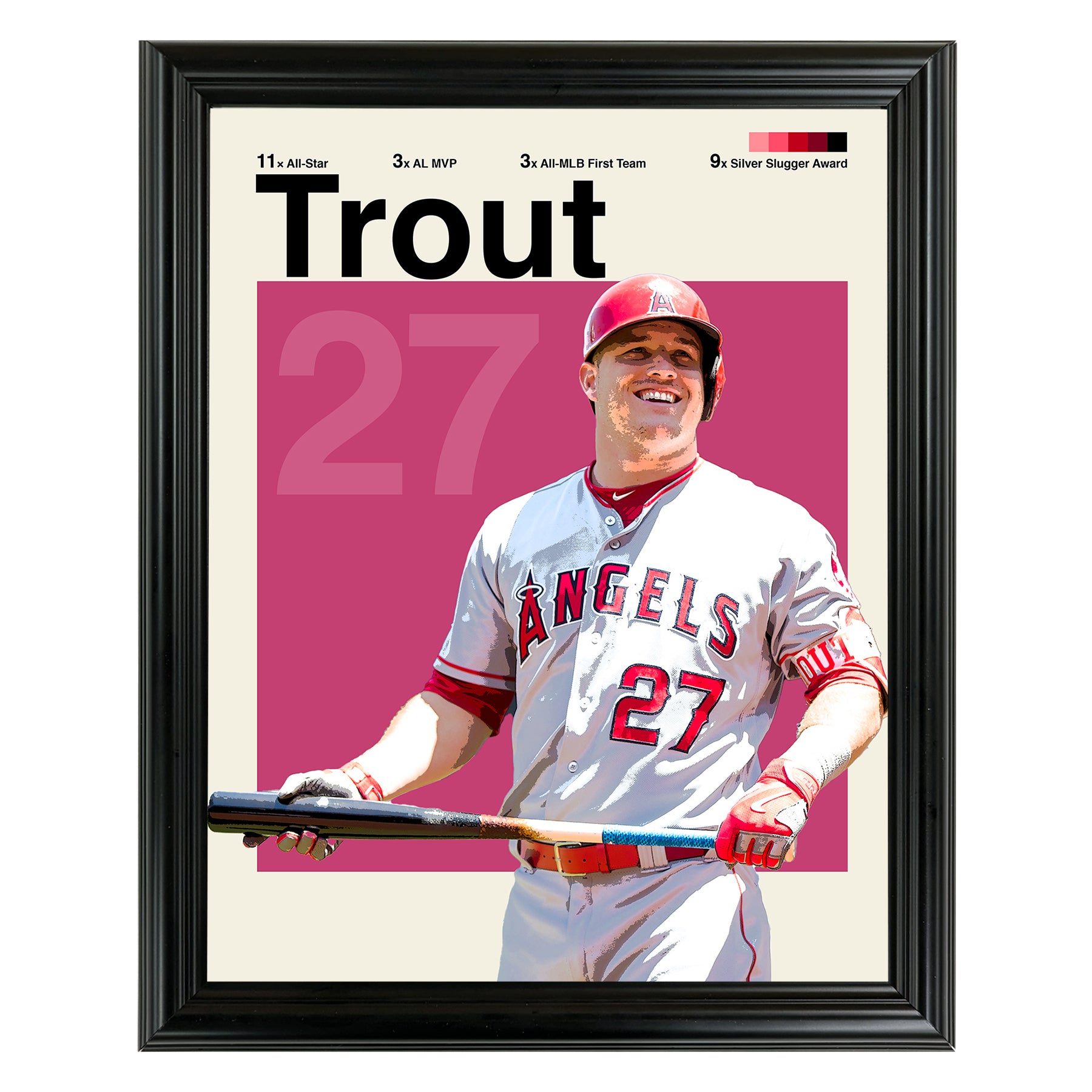 Mike Trout Framed Sports Art Photo by Thomas Maxwell