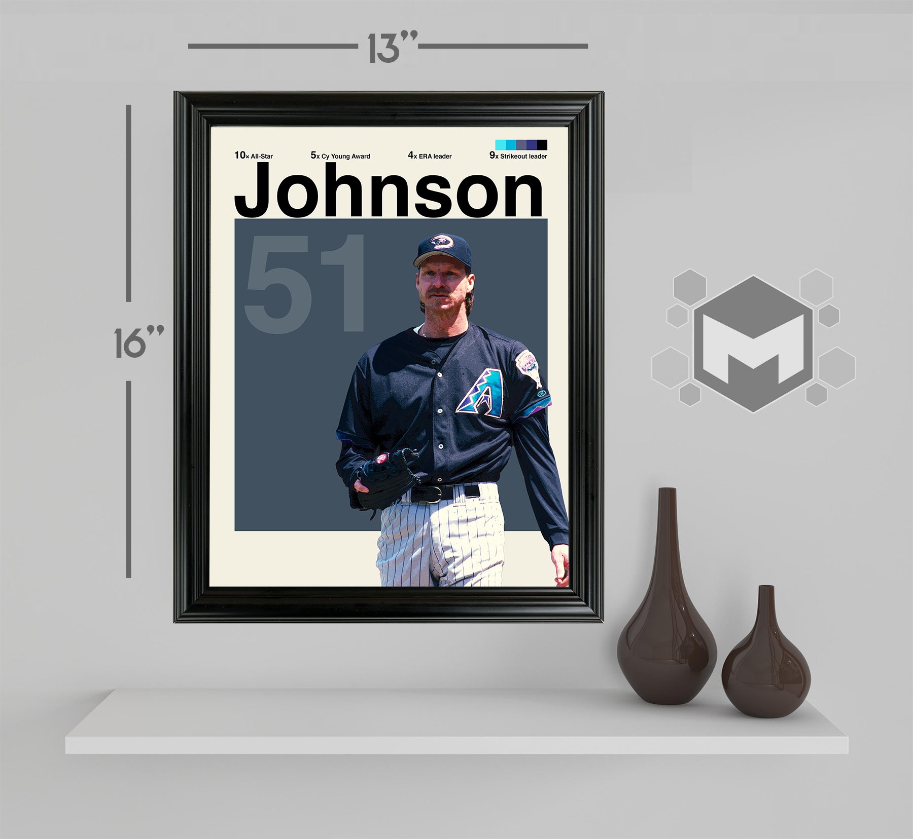 Randy Johnson Framed Sports Art Photo by Thomas Maxwell