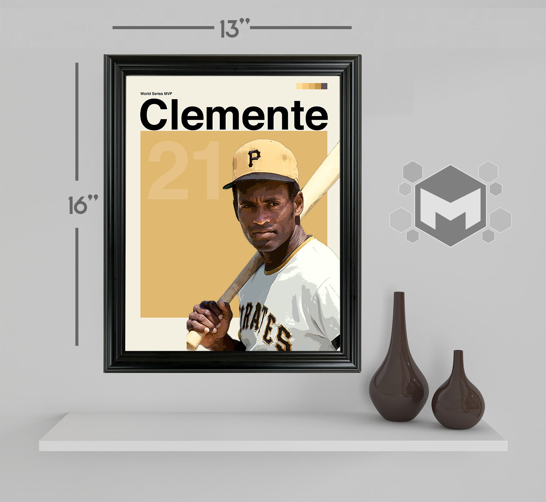 Roberto Clemente Framed Sports Art Photo by Thomas Maxwell