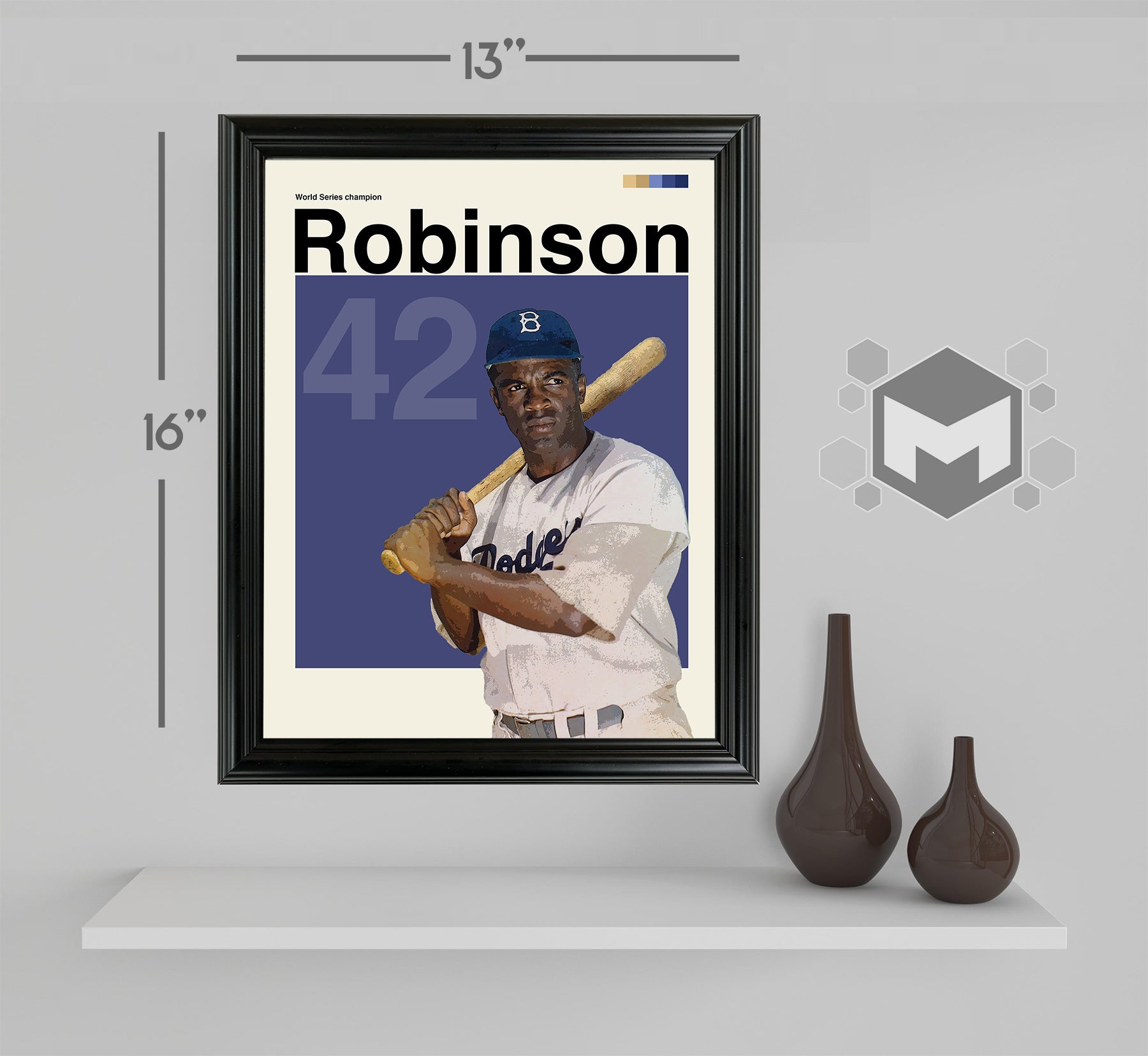 Jackie Robinson Framed Sports Art Photo by Thomas Maxwell