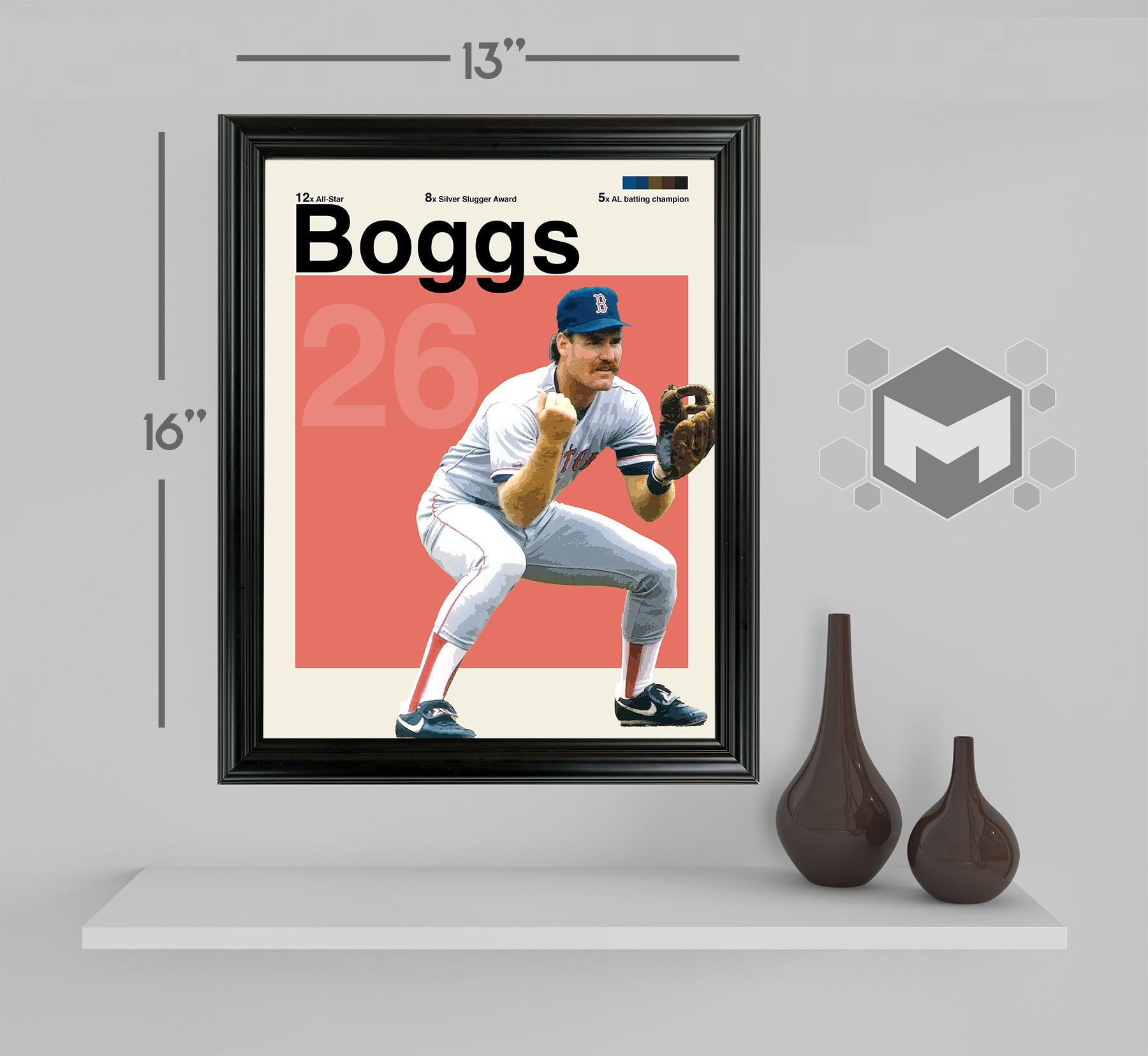 Wade Boggs Framed Sports Art Photo by Thomas Maxwell