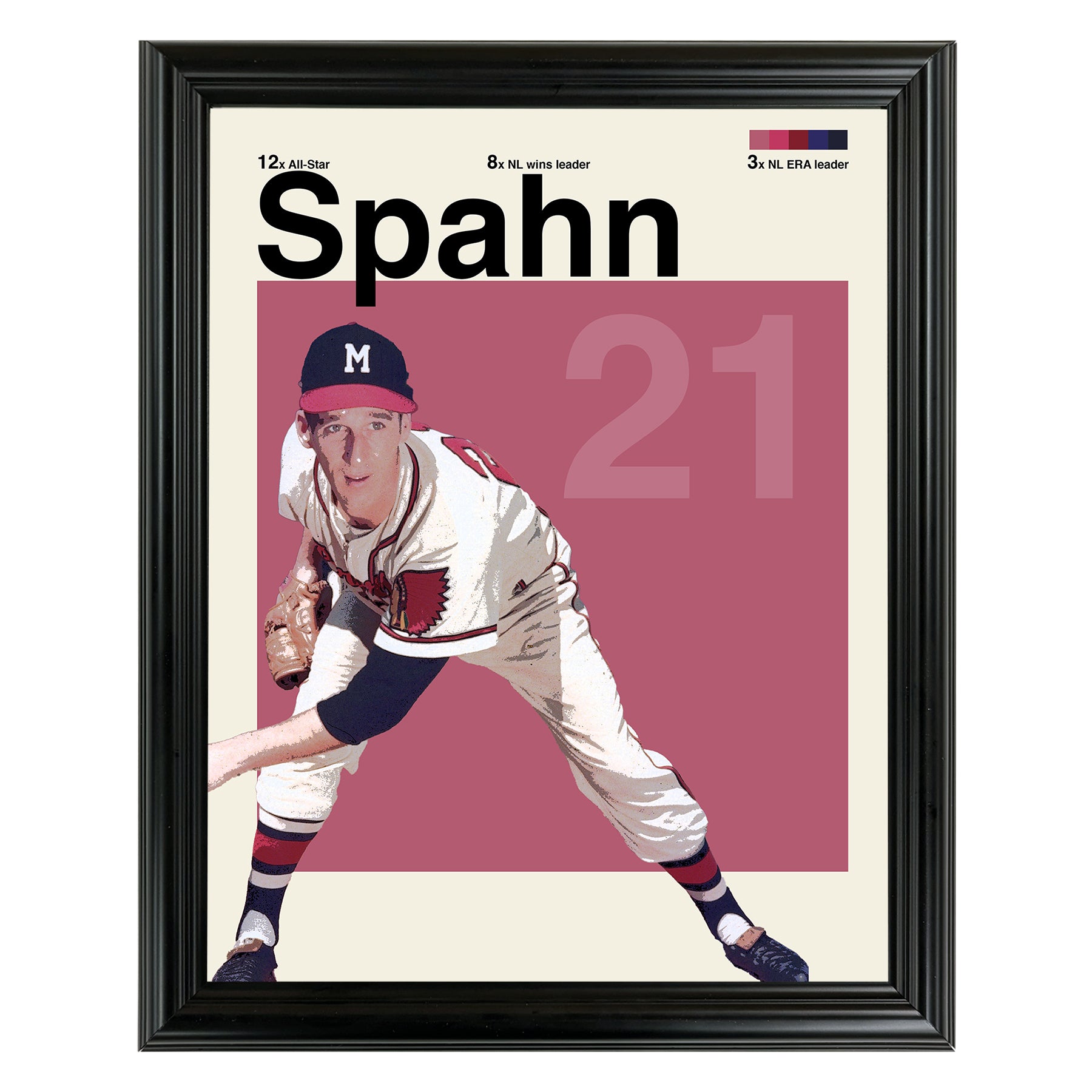 Warren Spahn Framed Sports Art Photo by Thomas Maxwell