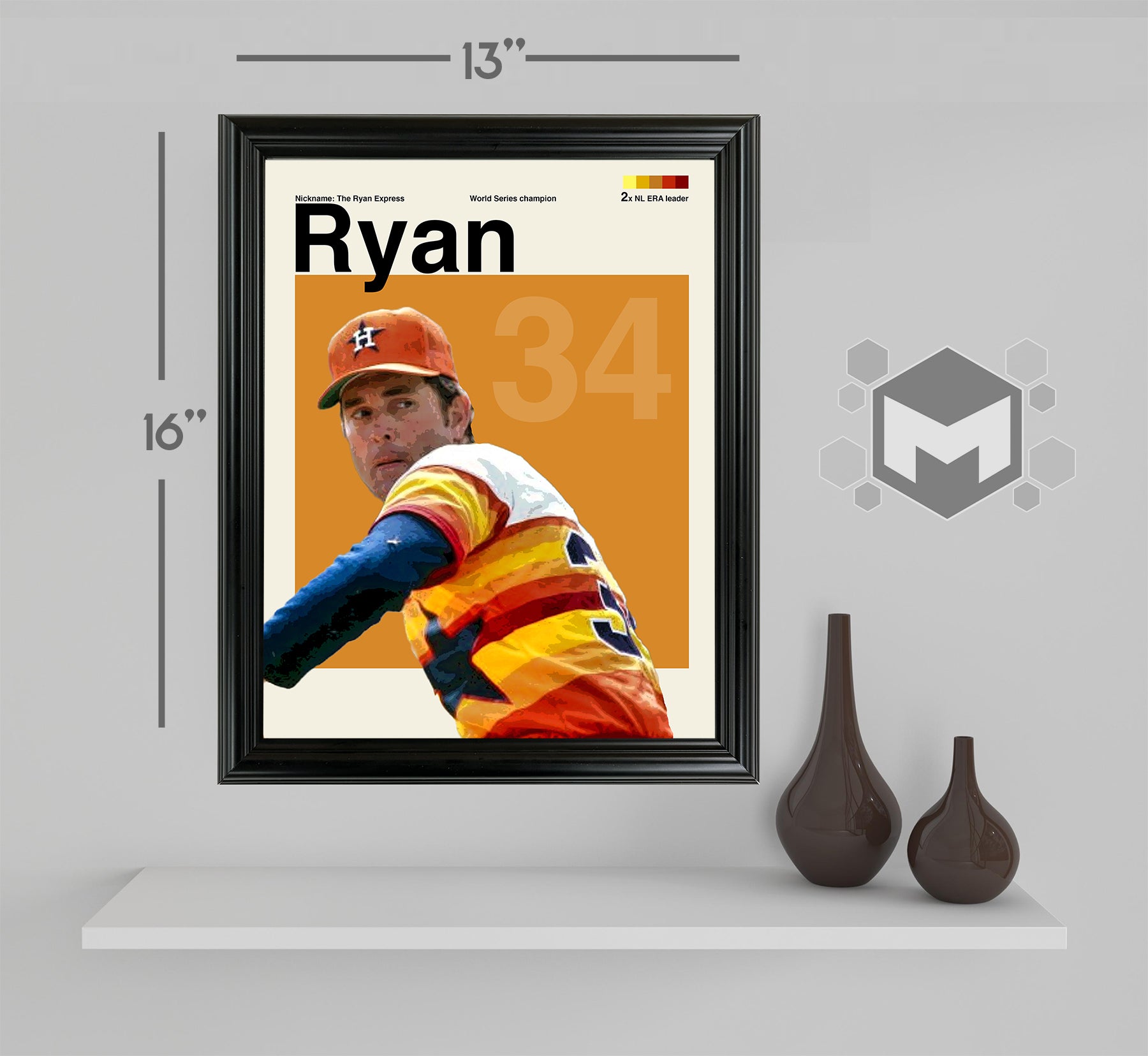 Nolan Ryan Framed Sports Art Photo by Thomas Maxwell