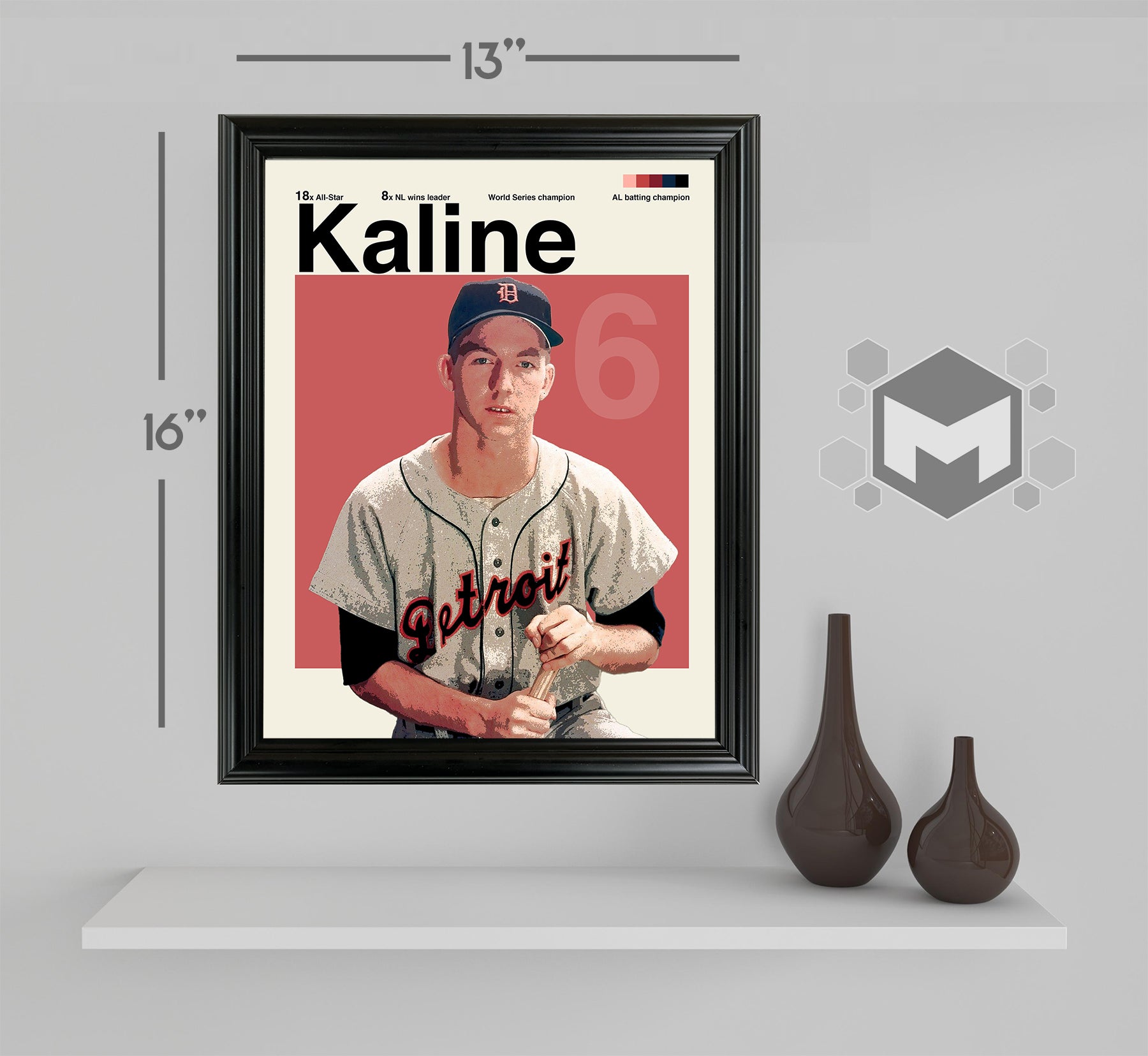 Al Kaline Framed Sports Art Photo by Thomas Maxwell