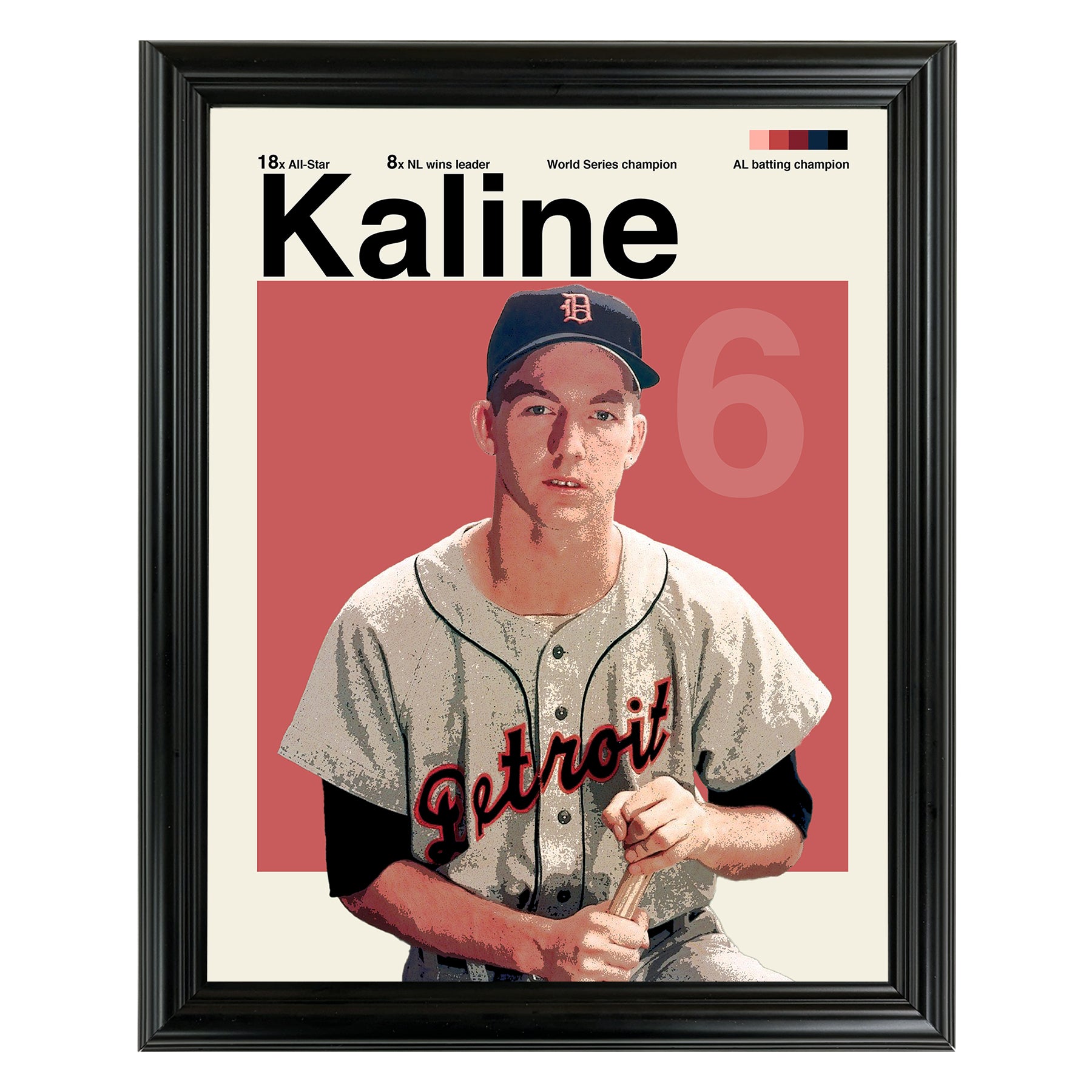 Al Kaline Framed Sports Art Photo by Thomas Maxwell