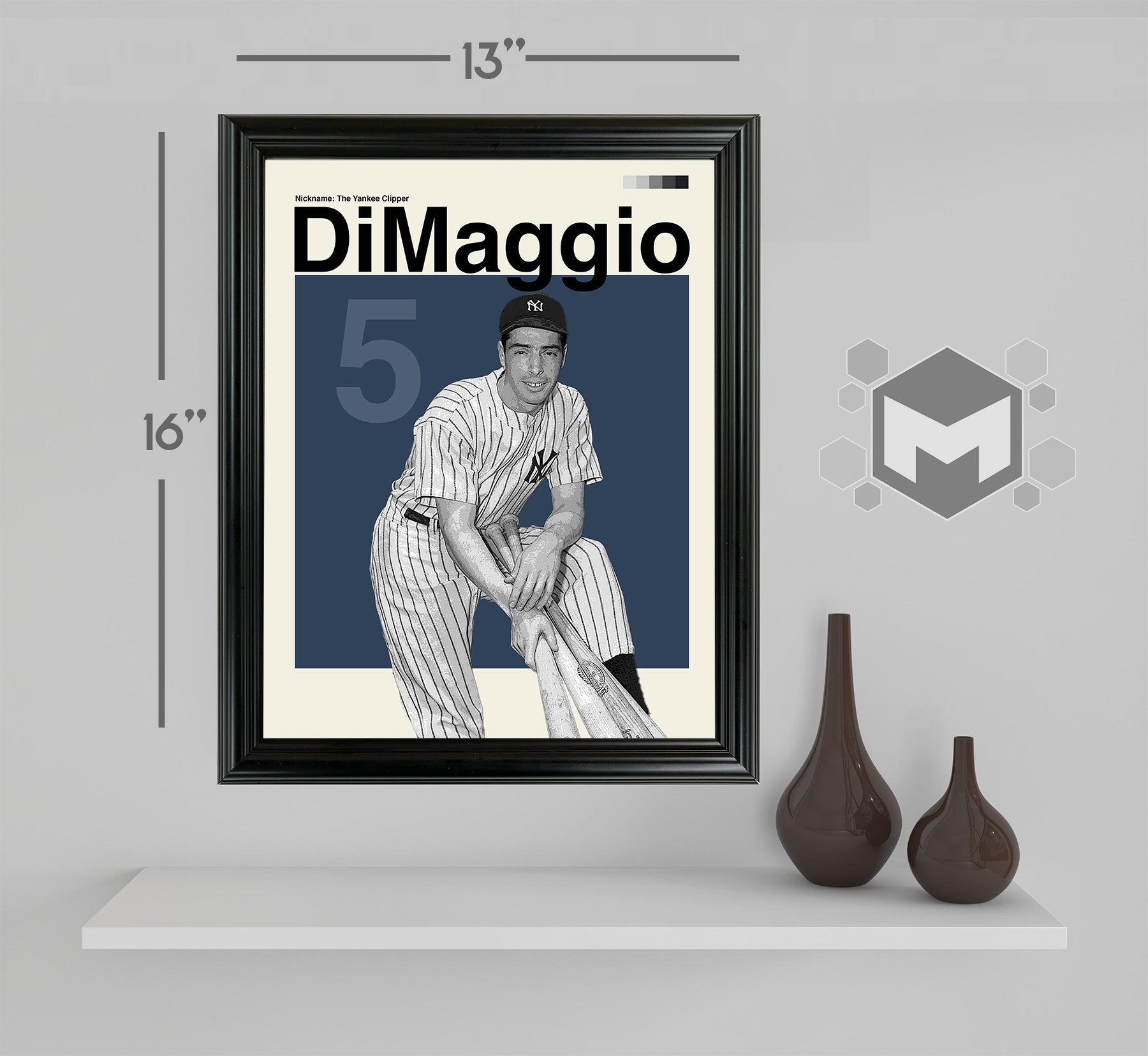 Joe DiMaggio Framed Sports Art Photo by Thomas Maxwell