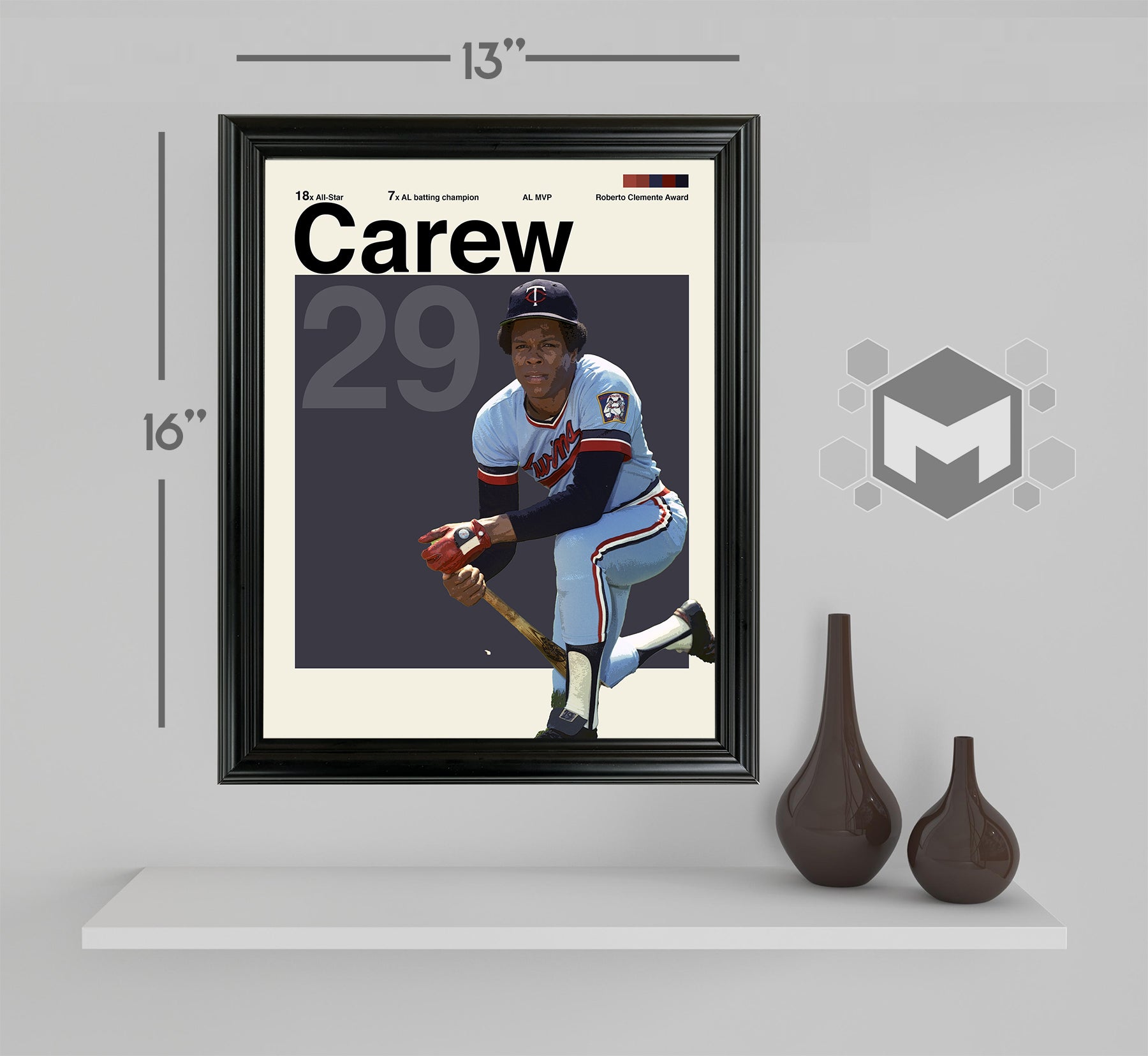 Rod Carew Framed Sports Art Photo by Thomas Maxwell