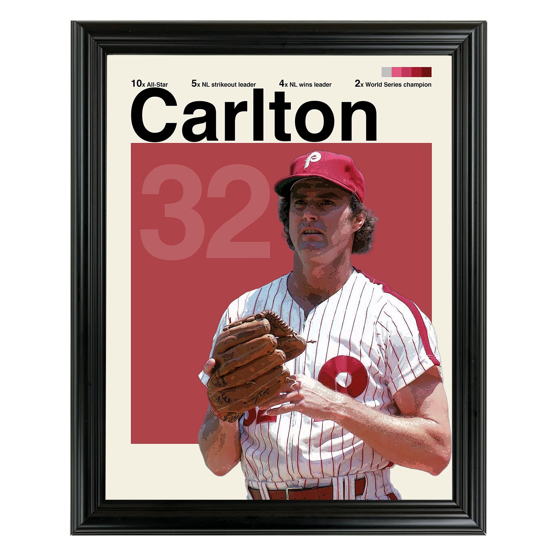 Steve Carlton Framed Sports Art Photo by Thomas Maxwell