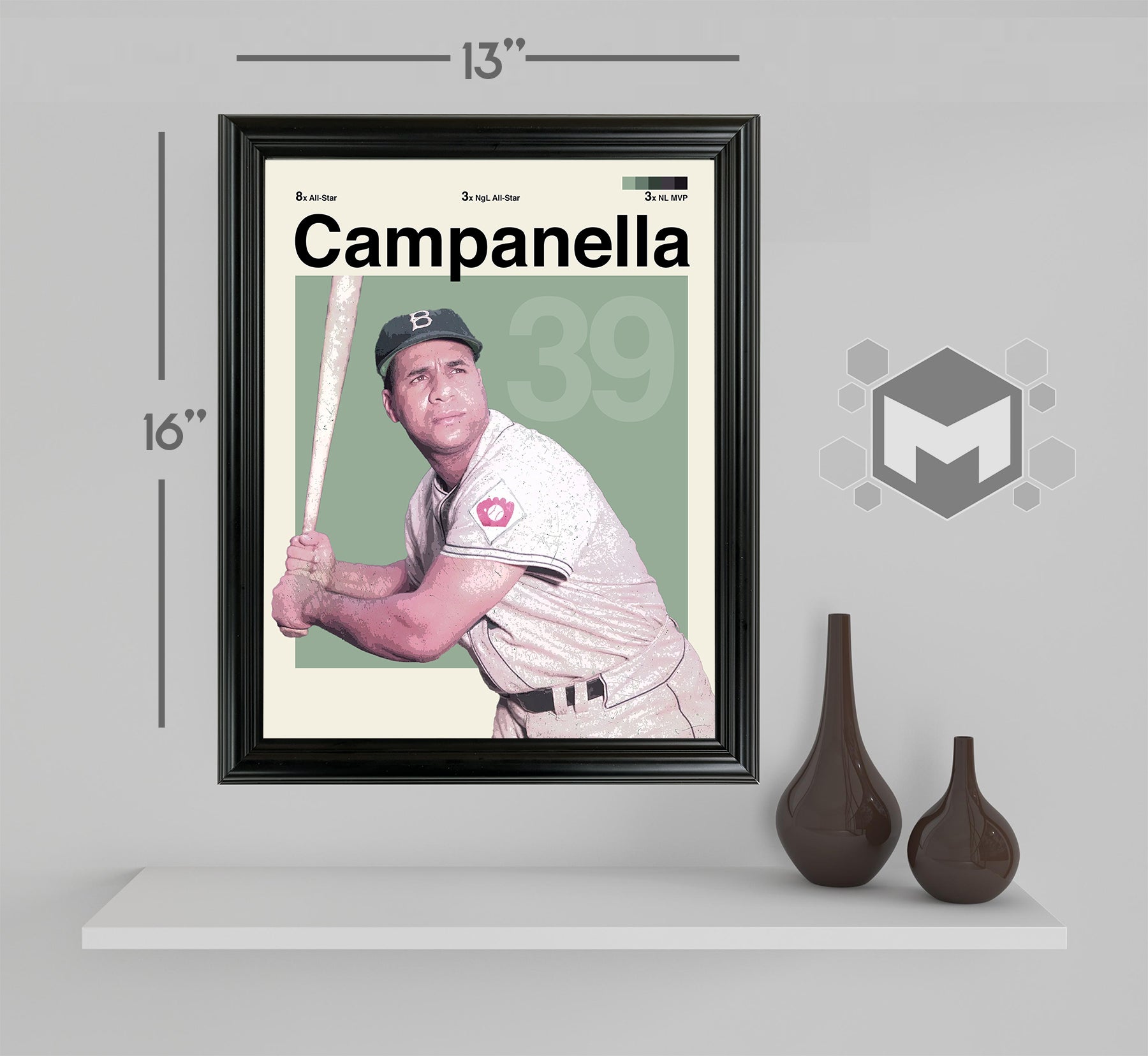 Roy Campanella Framed Sports Art Photo by Thomas Maxwell